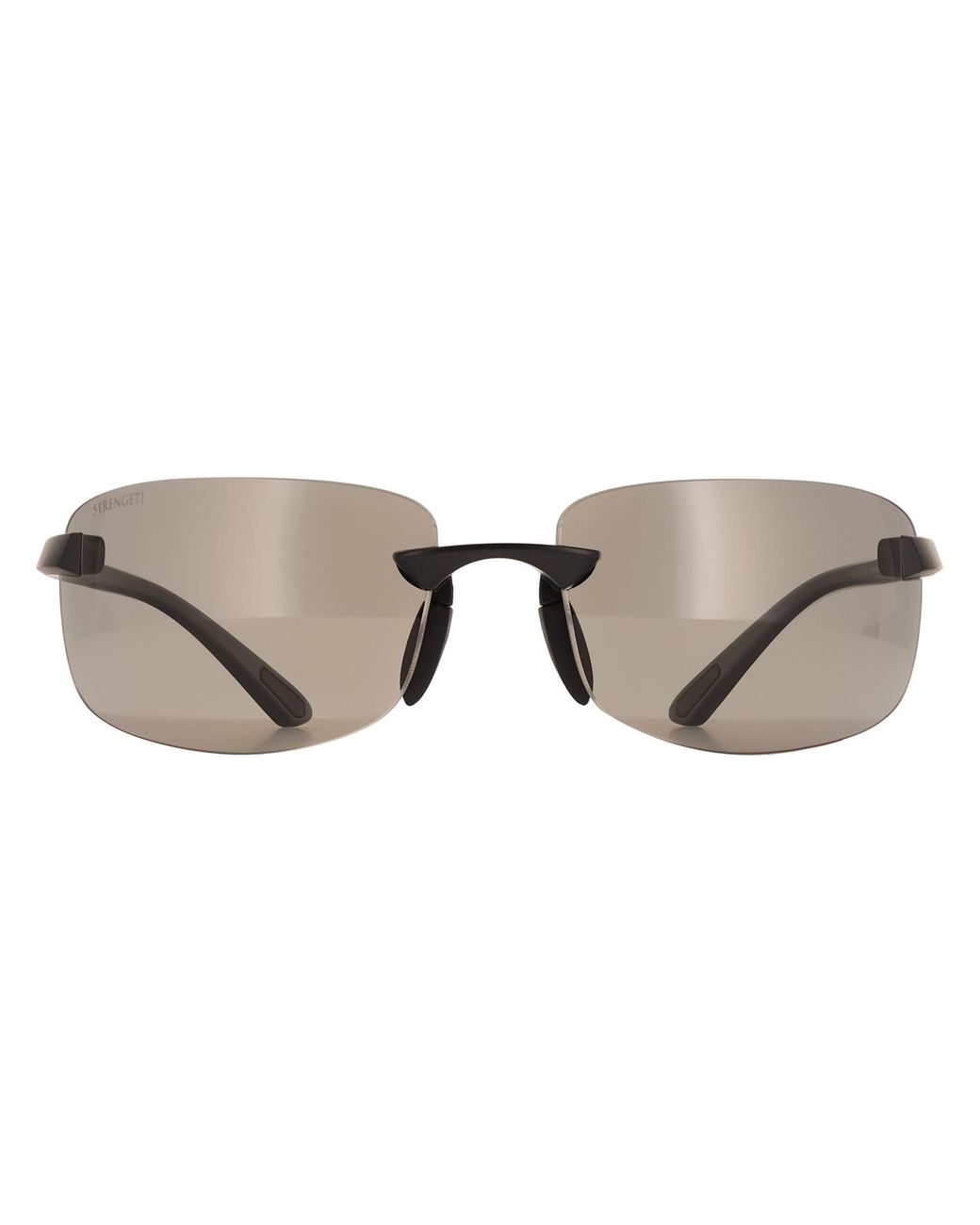Serengeti Brown Rimless Matte Trivex Polarized Smoke Rick for men