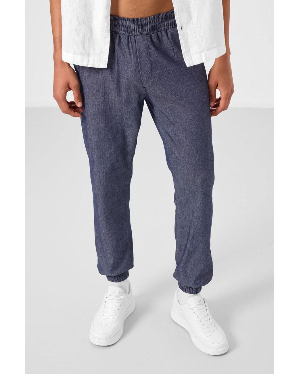 TOMMY LIFE Blue Straight-Leg Pull-On Chinos for men