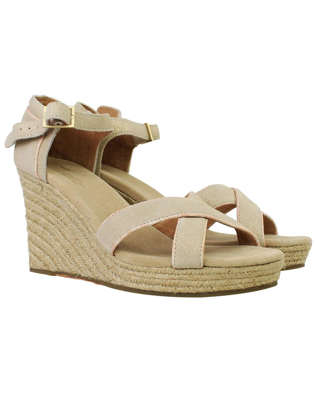 TOMS Metallic Strappy Wedges