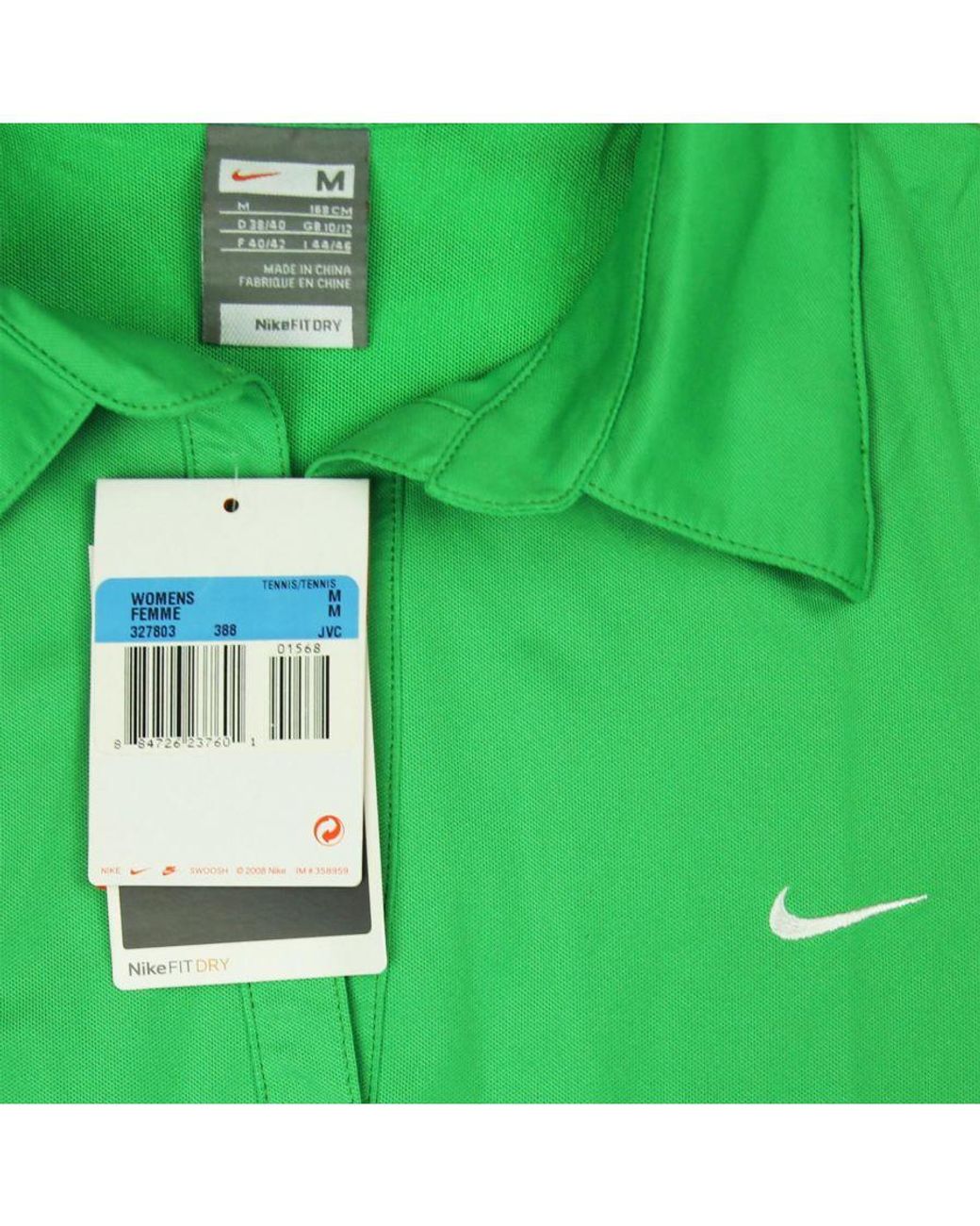 Nike Green Dri-Fit Short Sleeve Polo Shirt Tennis 327803 388