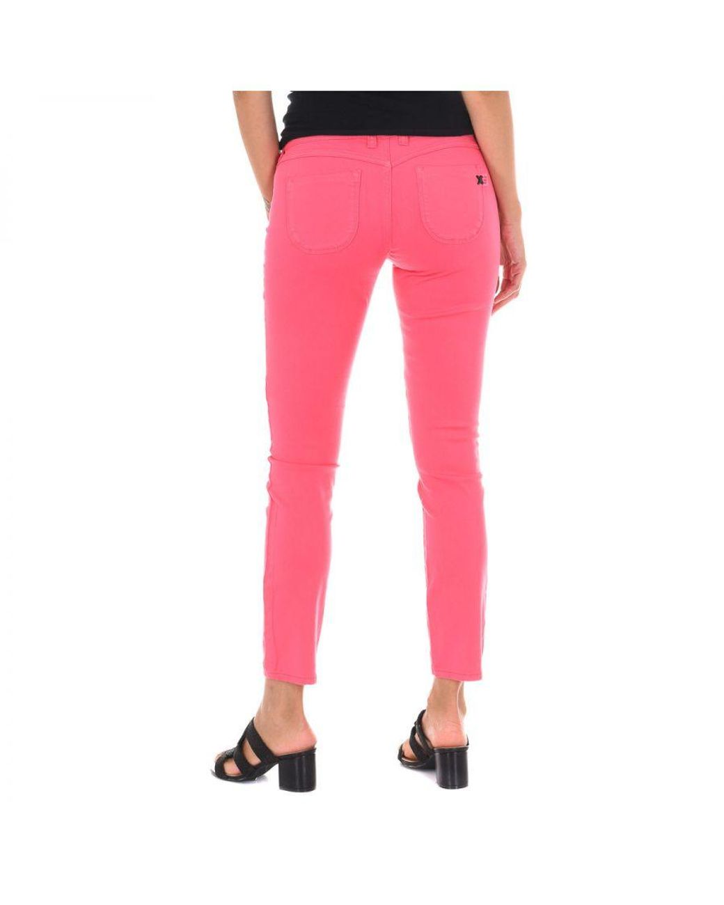Met Pink Long Denim Pants Made Of Elastic Fabric 10Dbf0525-G291