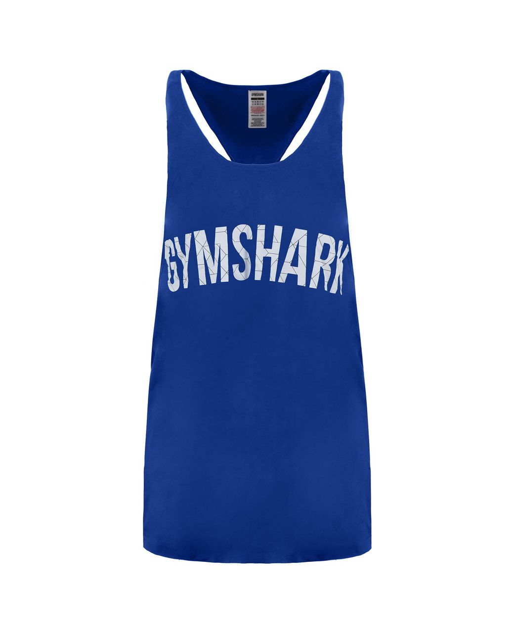 GYMSHARK Blue Bold Stringer Tank Top Cotton for men
