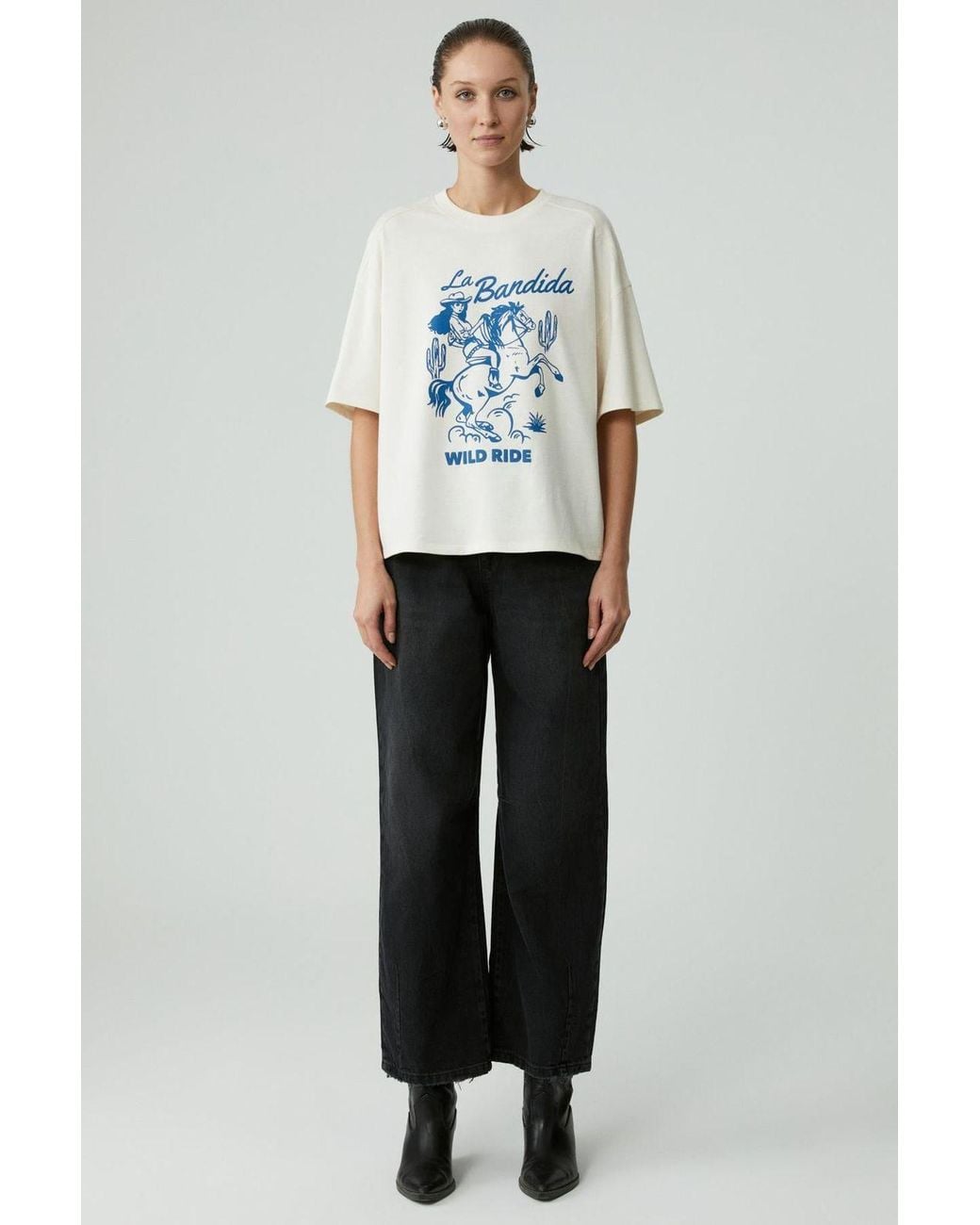 Grimelange White Classic Crew Neck T-Shirt