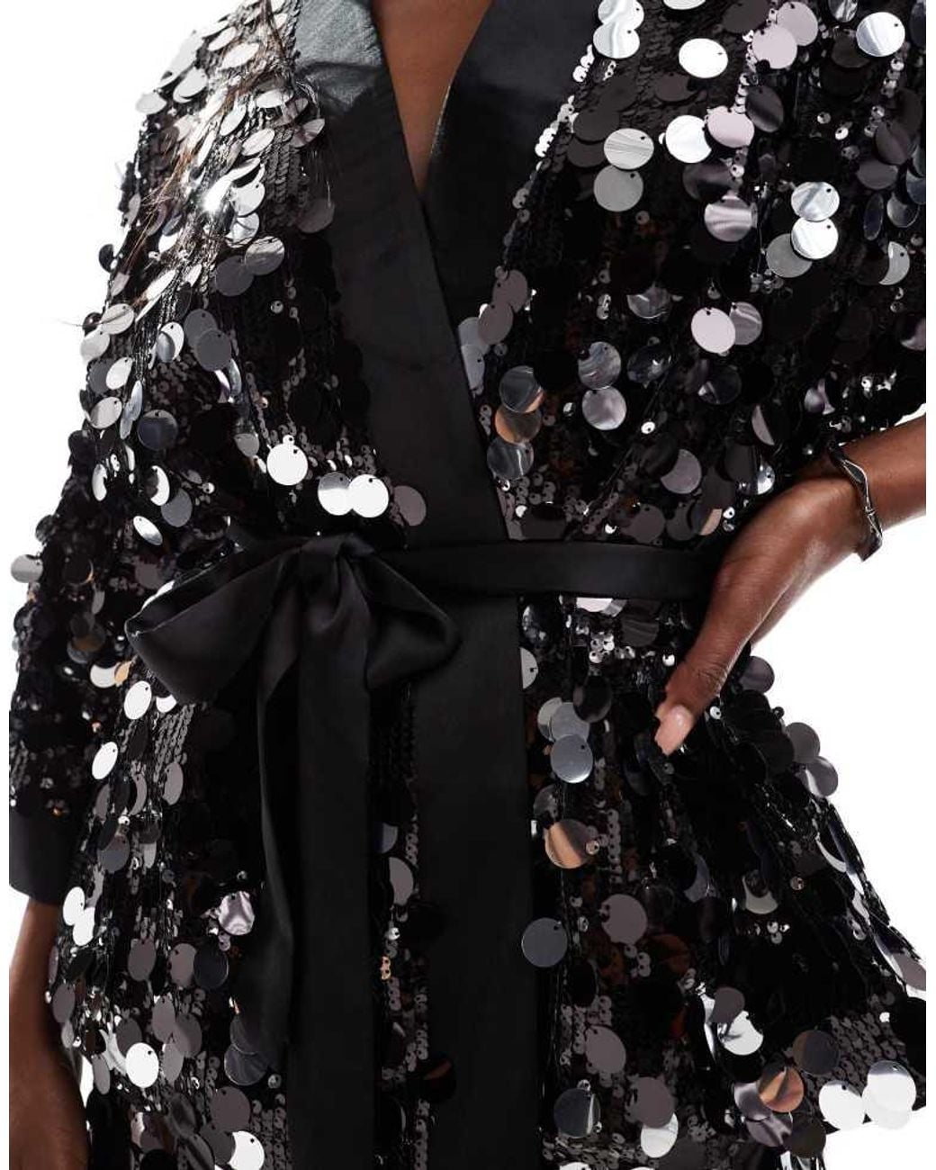 ASOS Black Disco Sequin Kimono