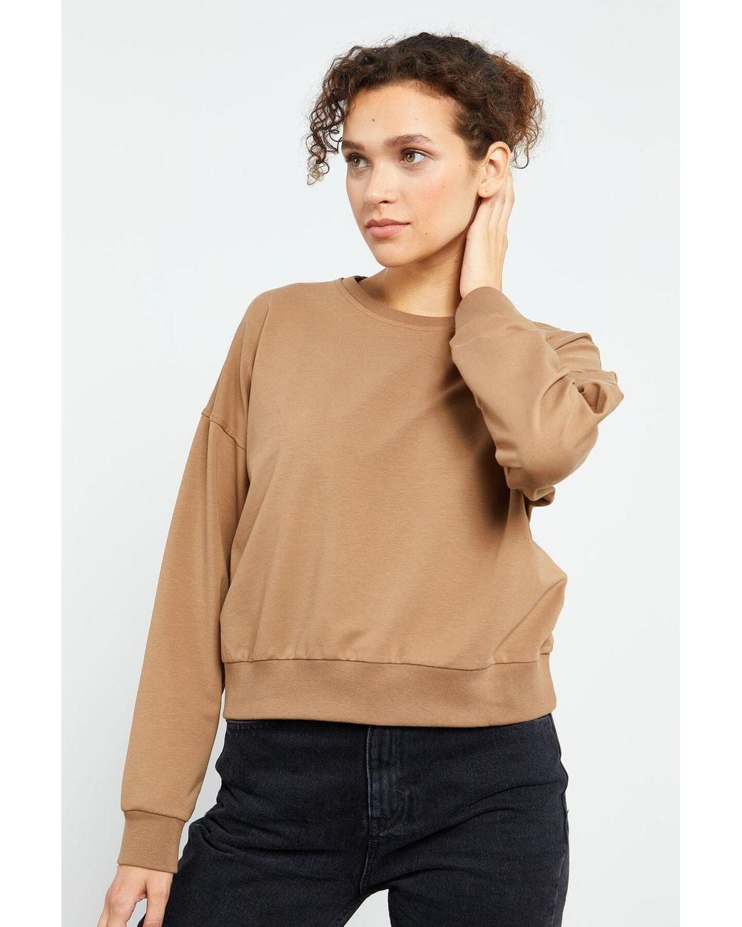 TOMMY LIFE Natural Relaxed Crew Neck Sweatshirt
