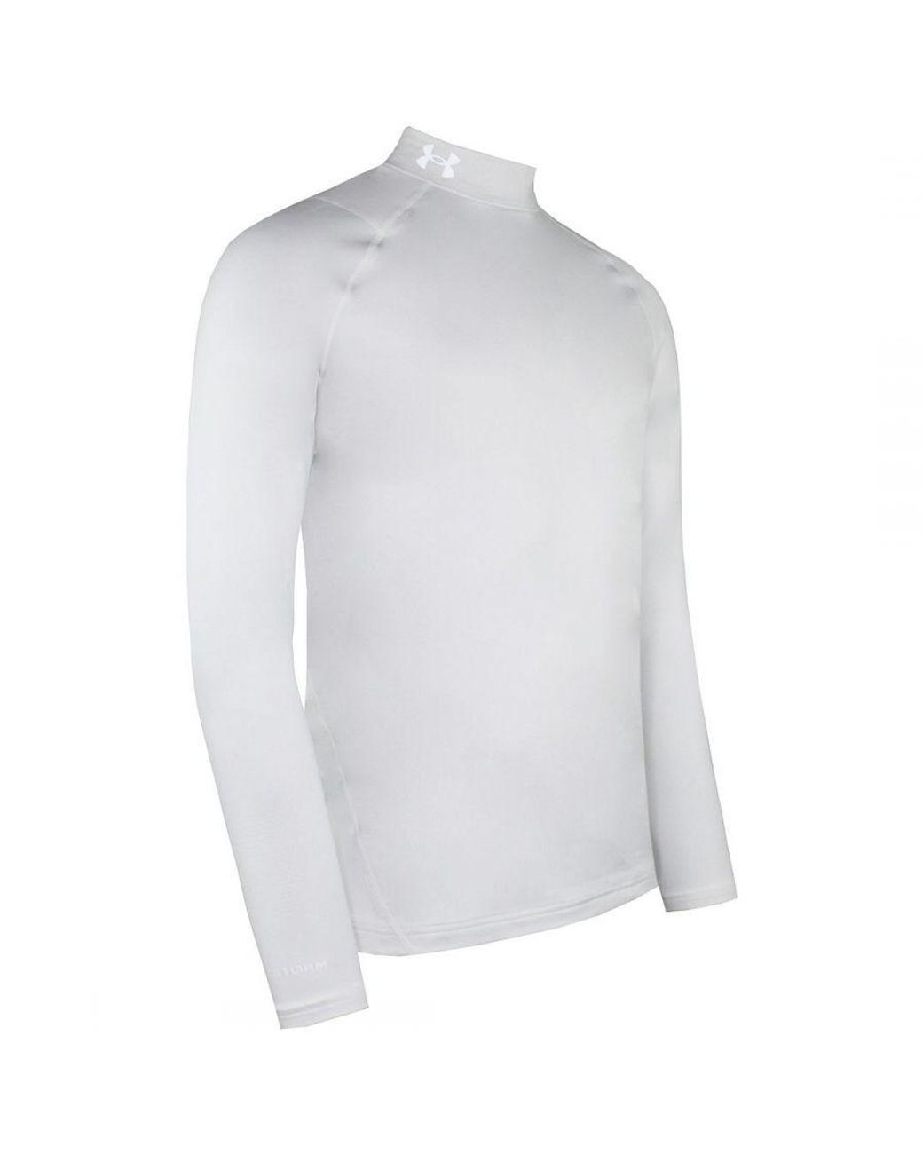 Under Armour White Coldgear Infrared Fitted Golf Mock Baselayer 1366269 100 for men