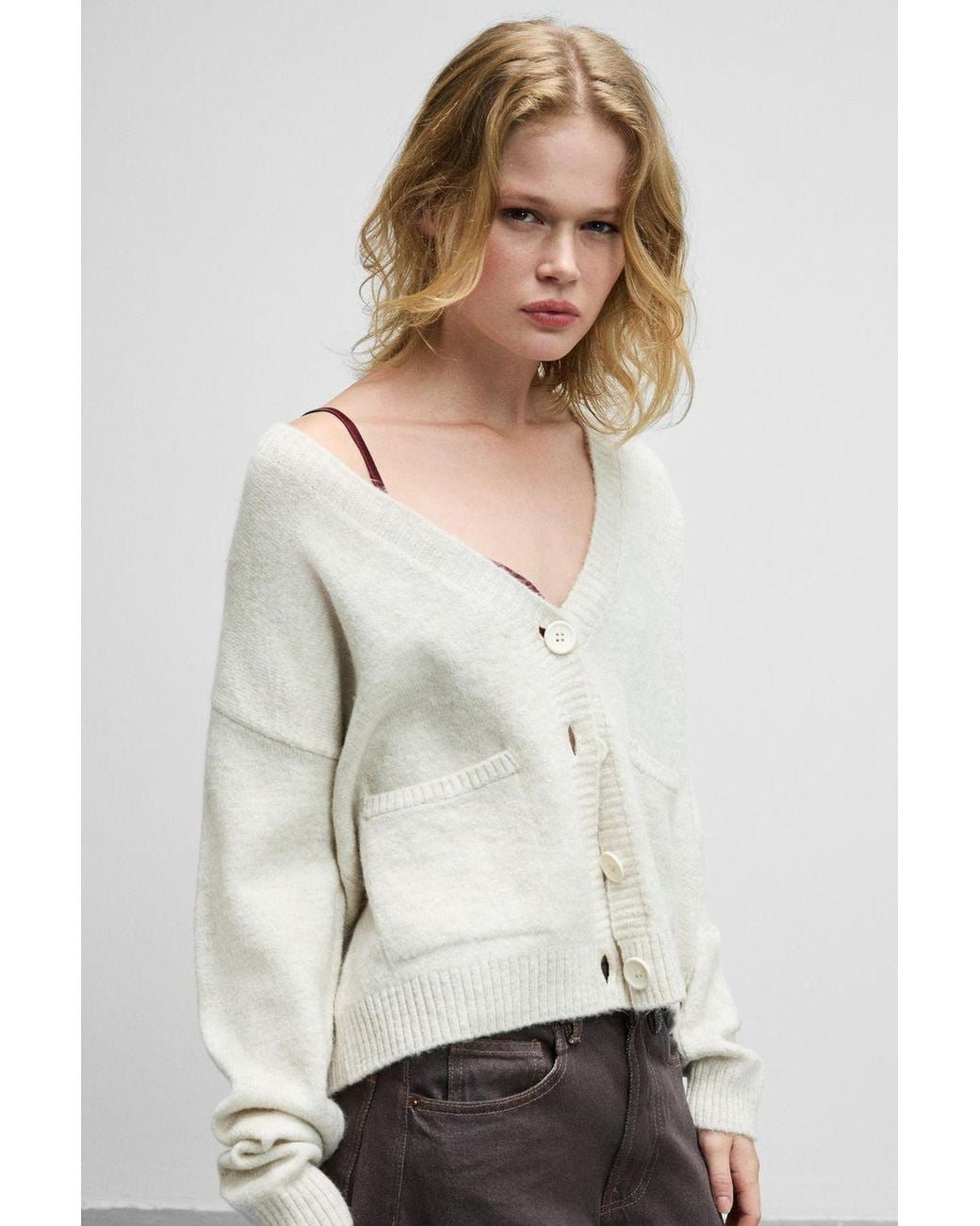 Grimelange White Simple Knit Pullover Sweater