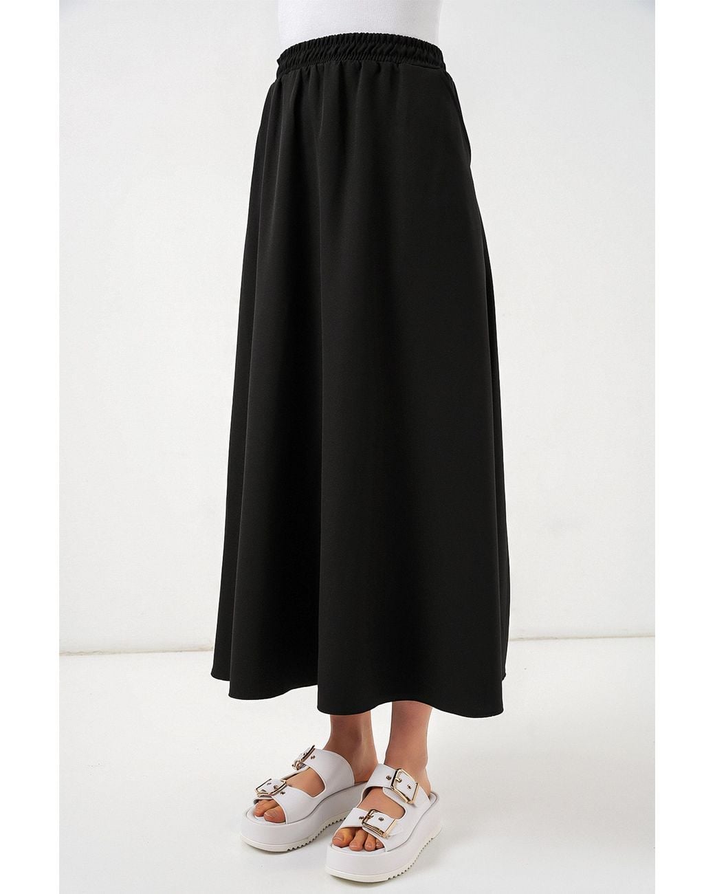 Bigdart Black High Waist A-Line Maxi Skirt