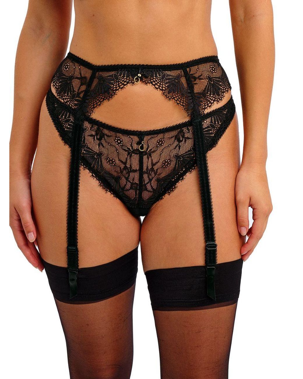Freya Black Fascinate Suspender Belt
