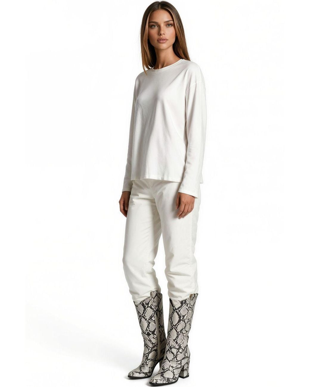 Busem White Cotton Stretch Blouse