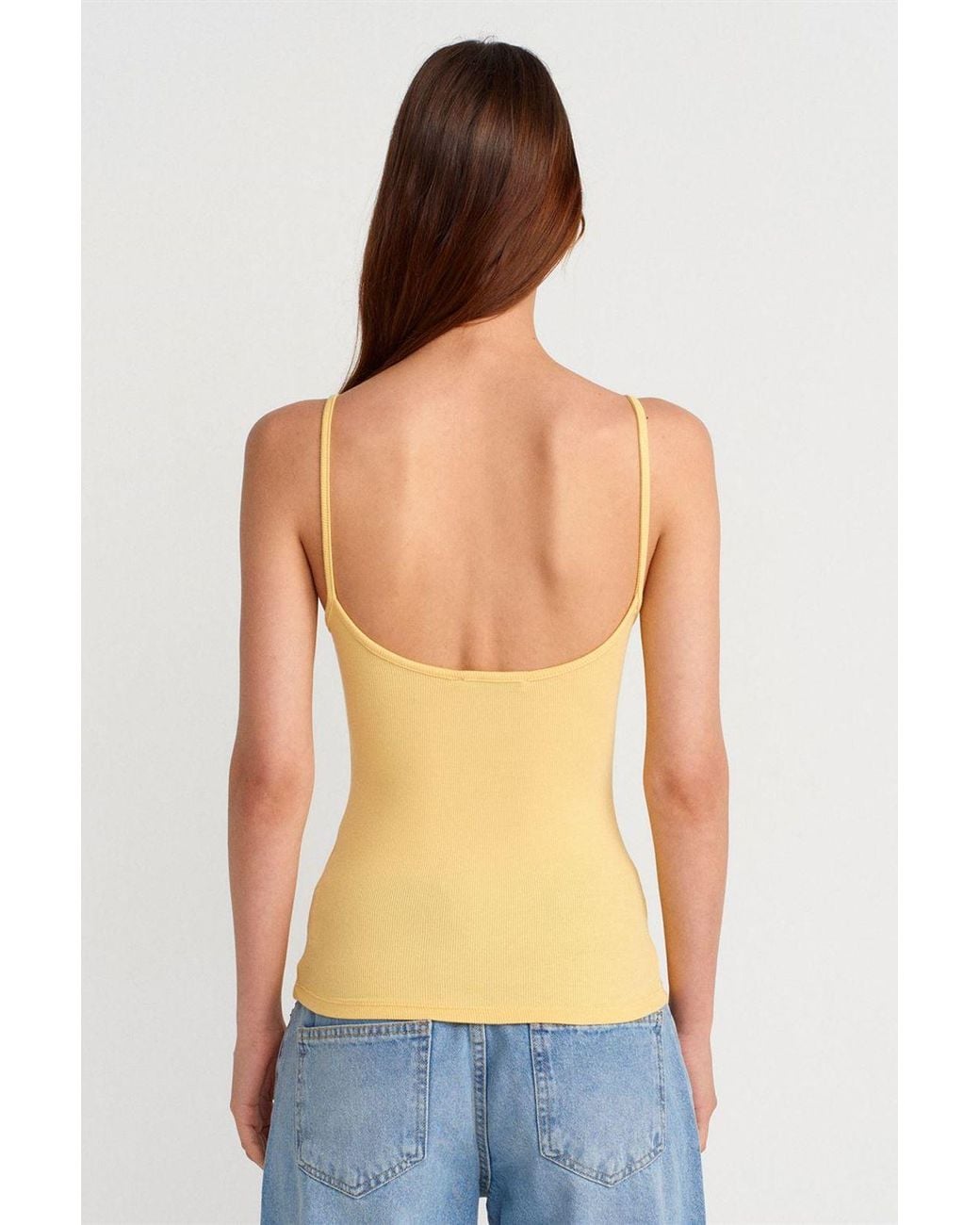 Dilvin Blue Ribbed Sleeveless Slim Fit Blouse