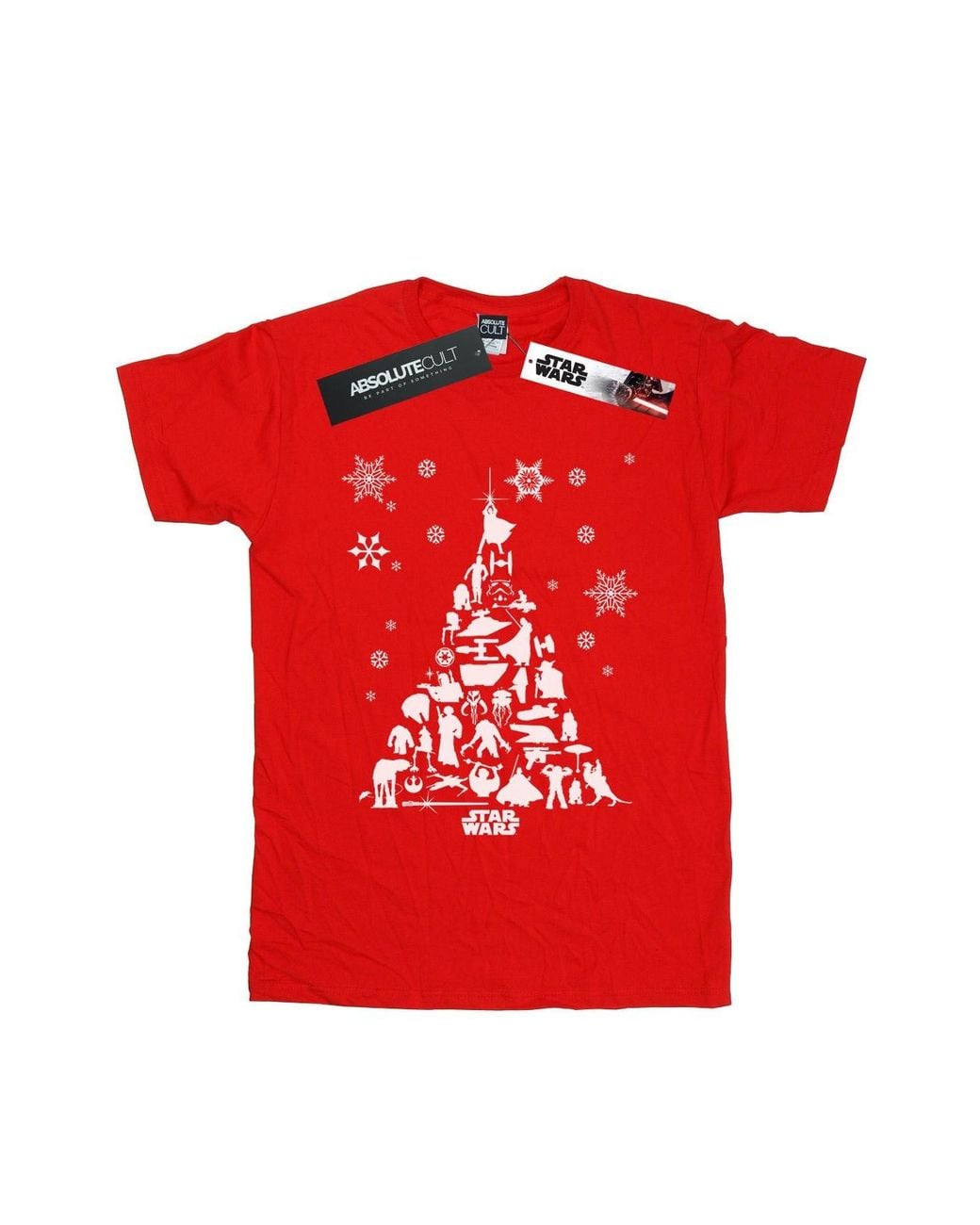 Star Wars Red Christmas Tree T-Shirt Cotton for men