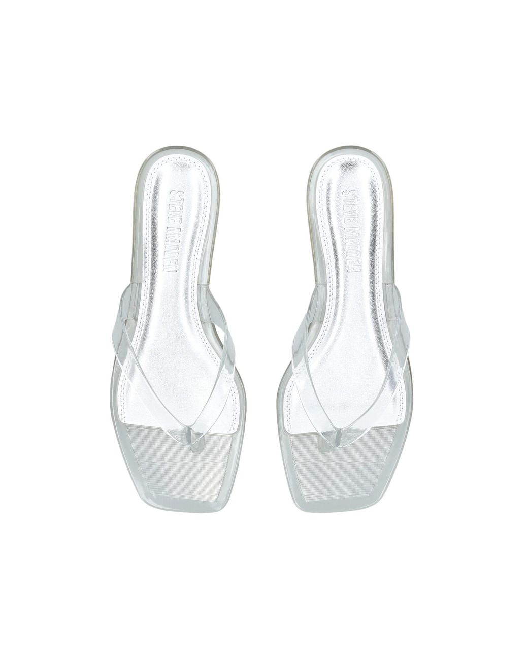 Steve Madden White Trella Clear Sandals