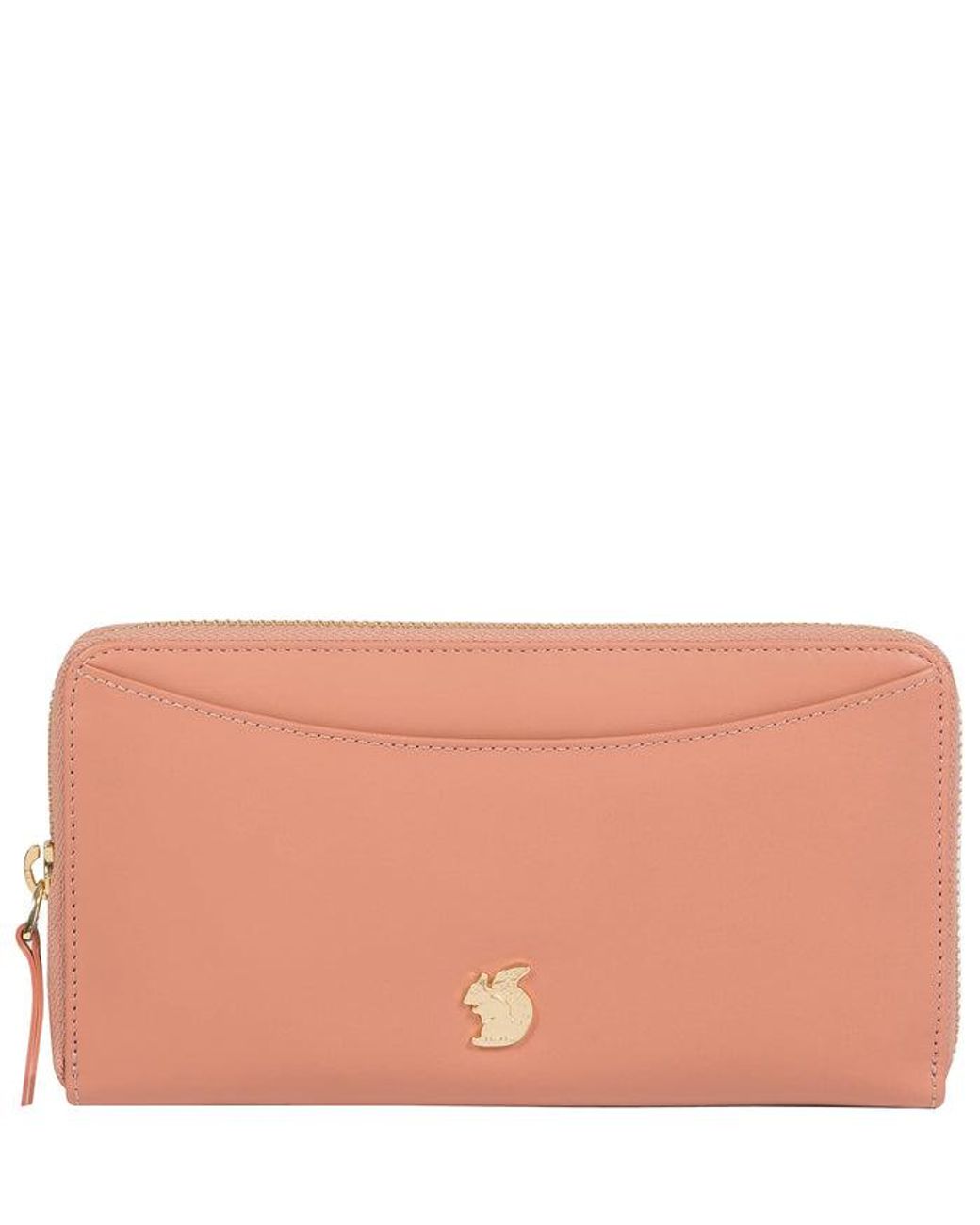 Conkca Pink 'Candy' Misty Rose Leather Zip-Round Purse