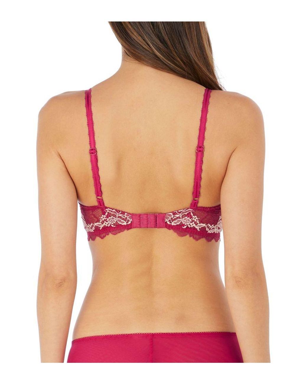 Wacoal Pink Lace Perfection Plunge Push Up Bra