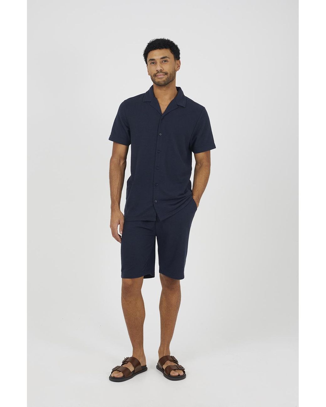 Brave Soul Blue Elasticated Waist Shorts for men