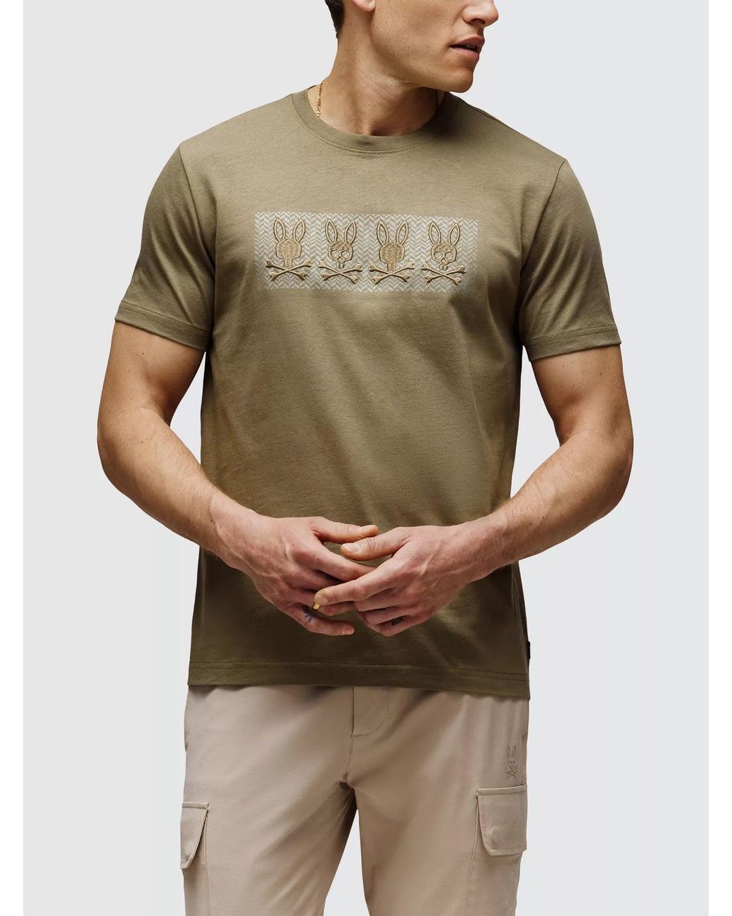 Psycho Bunny Green Dusky Costello Graphic T-Shirt for men