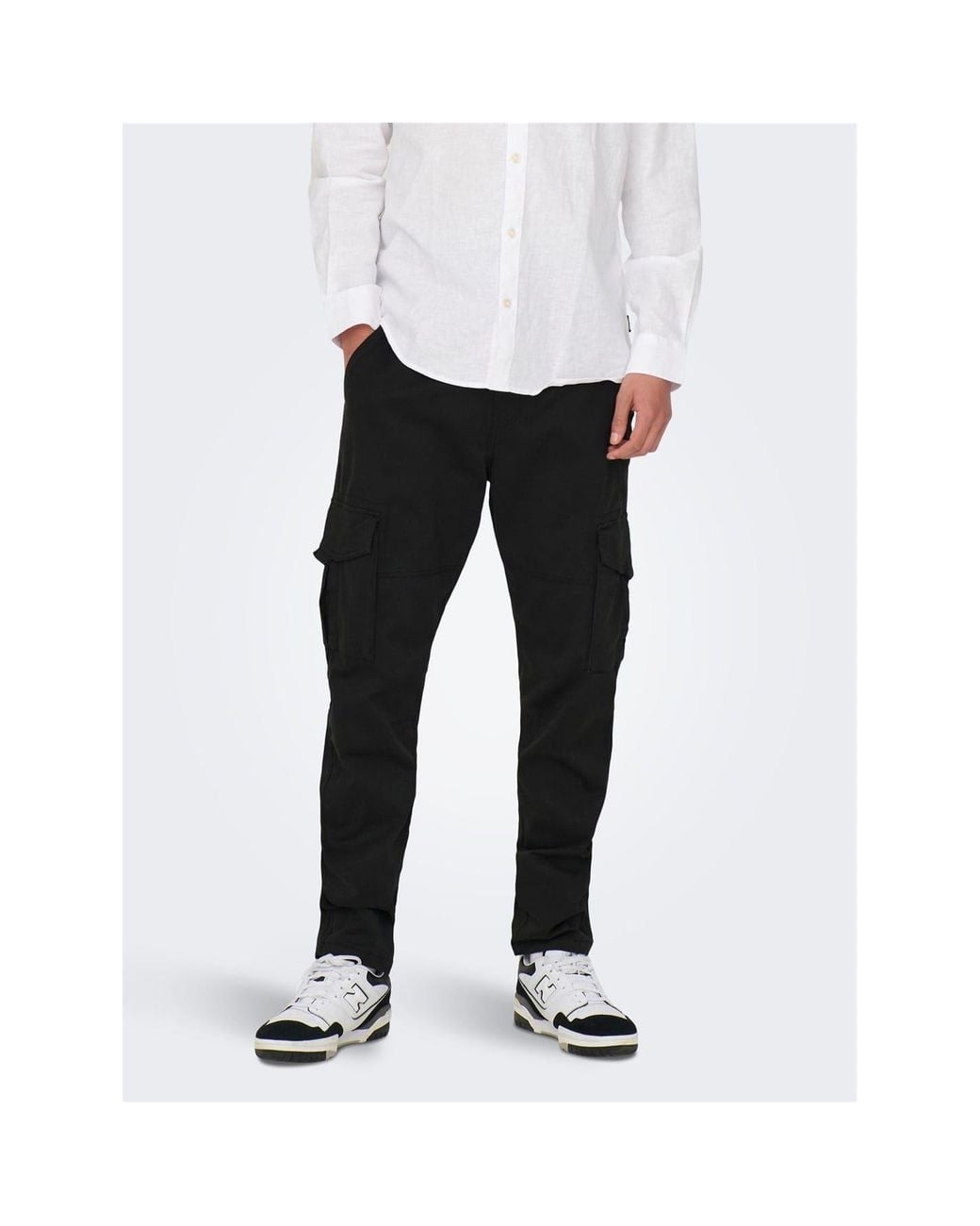Only & Sons Black And Dean Regular Fit Cargo Pants for men