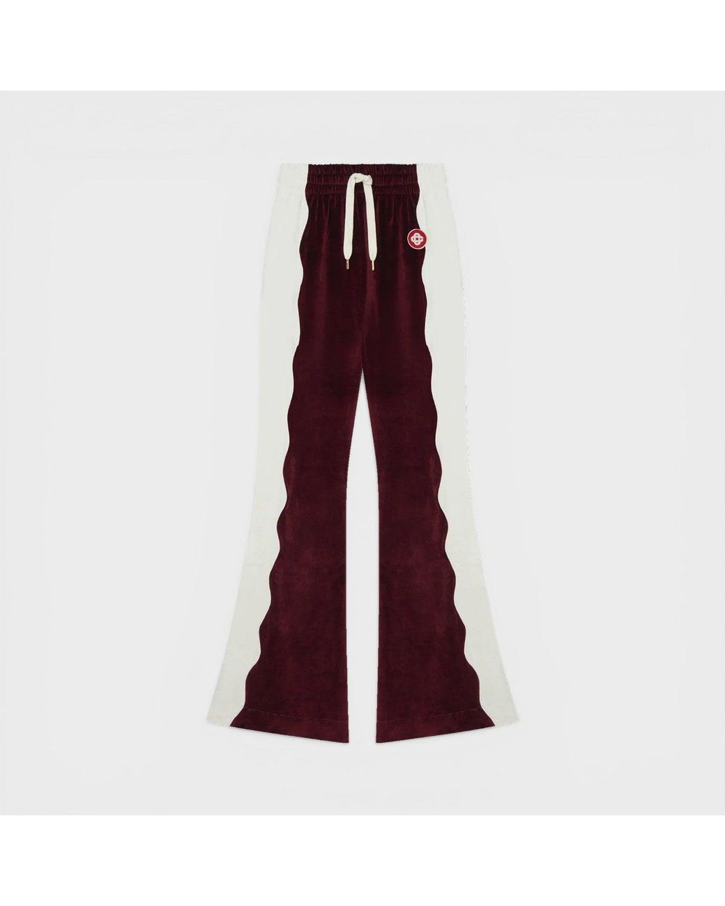 Casablanca Red Burgundy Velour Panelled Track Pant