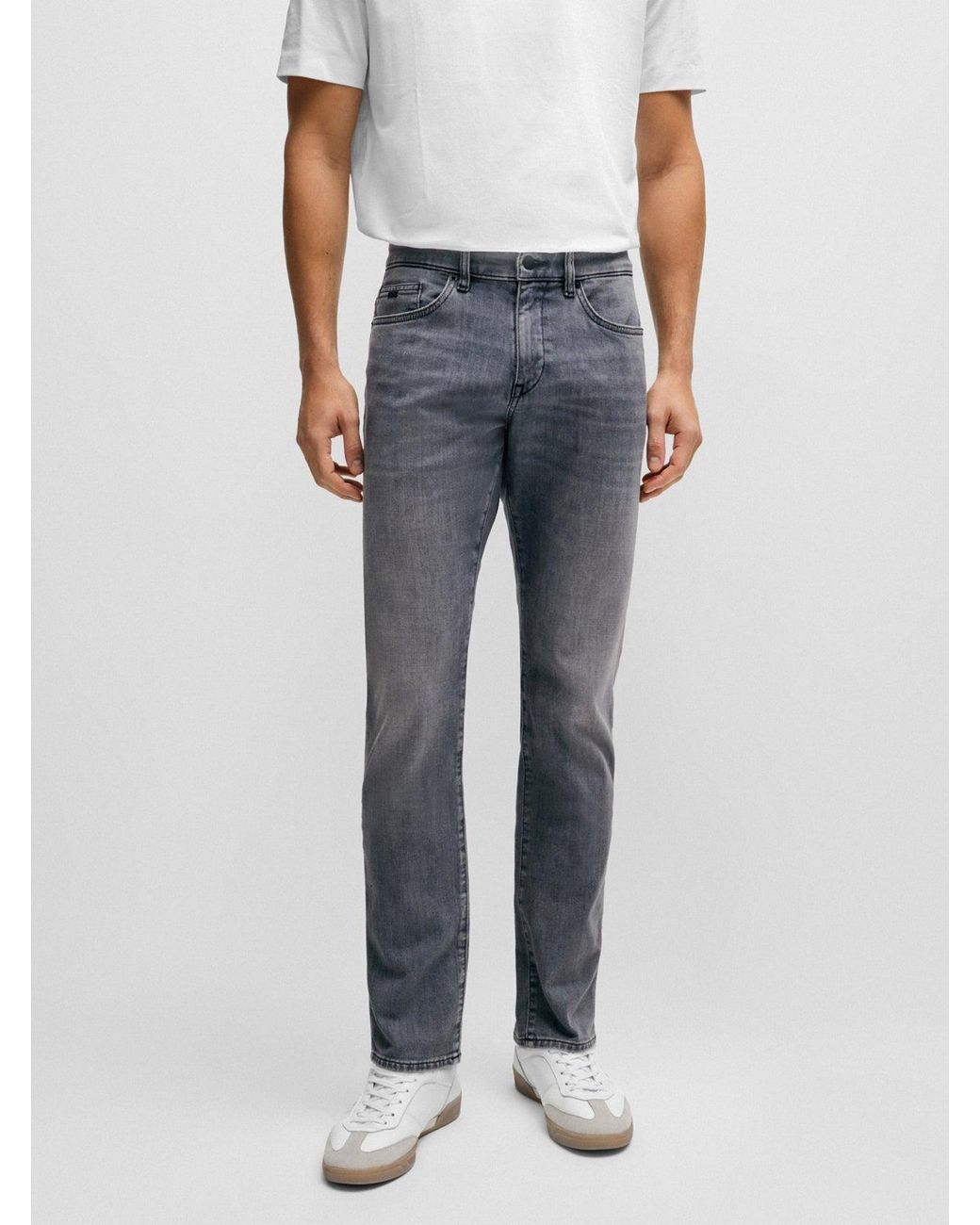 Boss Gray Dark Delaware Slim Fit Jean for men