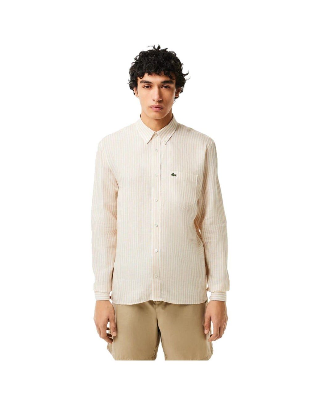Lacoste Natural Regular Fit Long Sleeve Shirt for men