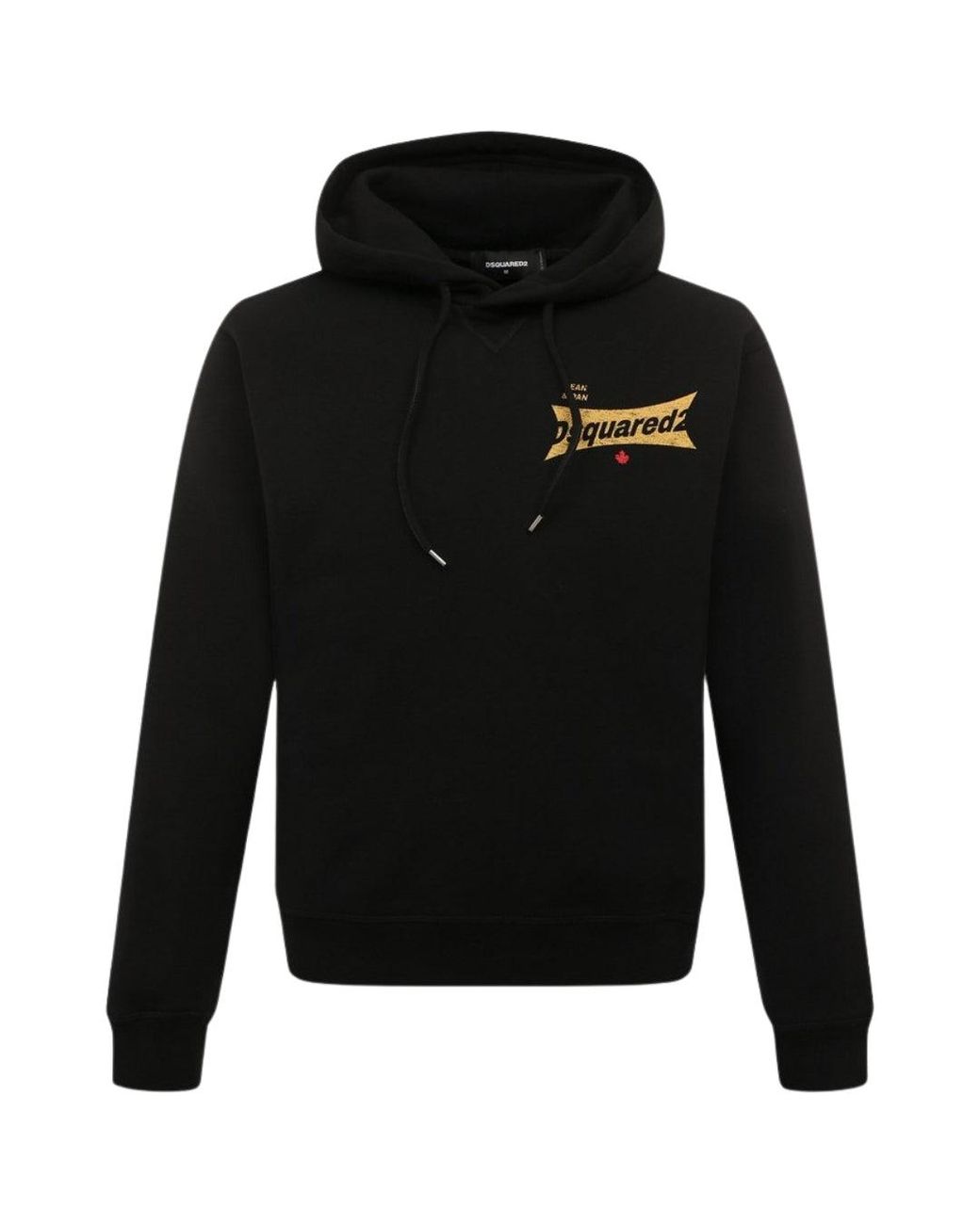 DSquared² Black Cool Fit Logo Hoodie Cotton for men