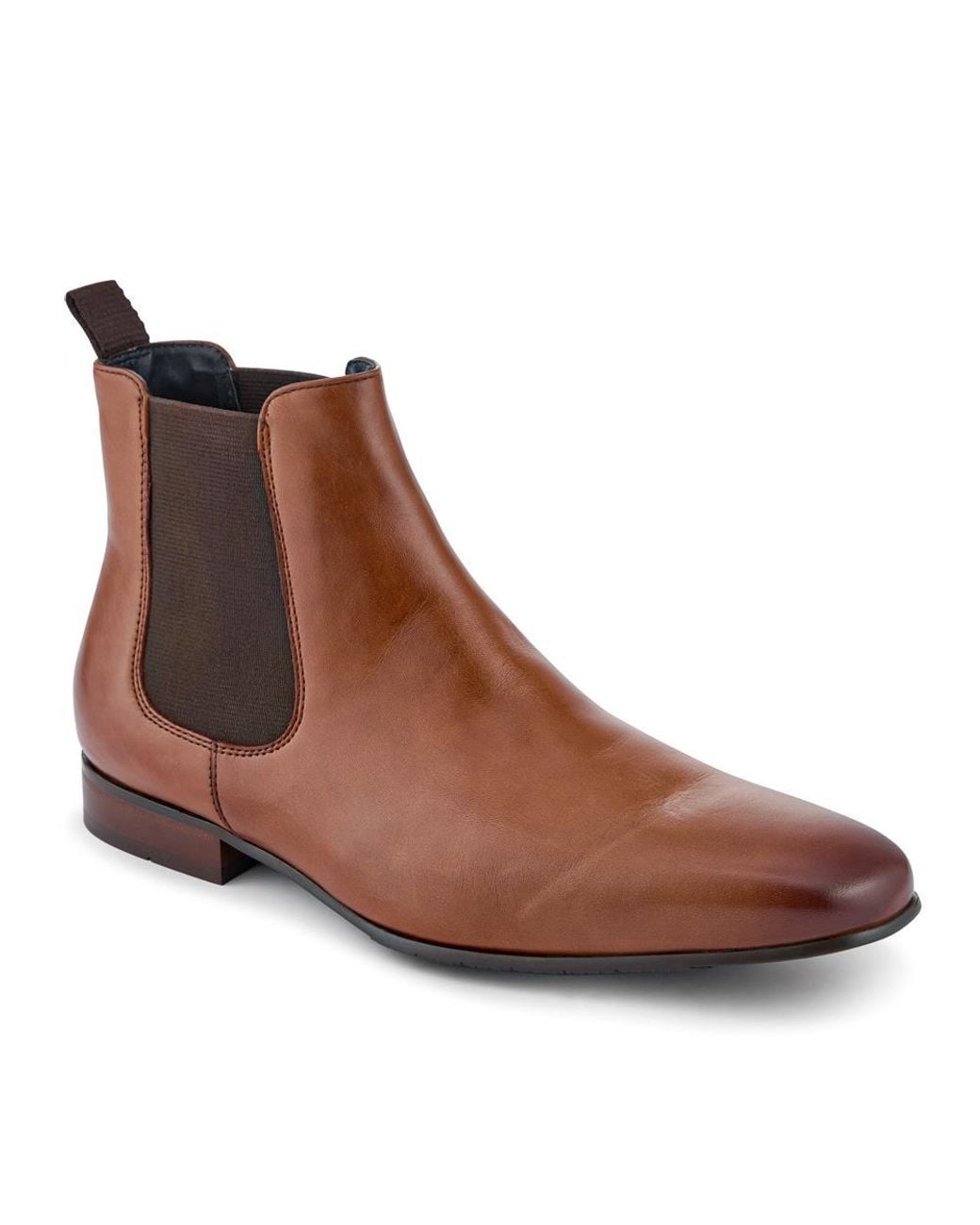 Jones Bootmaker Brown Leather Pointed-Toe Chelsea Boots for men