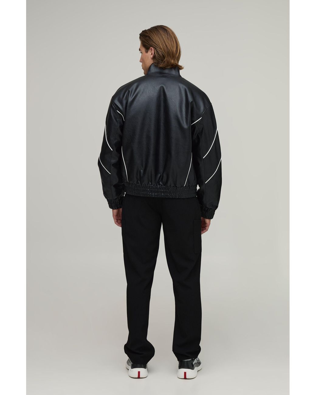 BoohooMAN Black Straight Leg Tailored Look Cargo Trousers for men