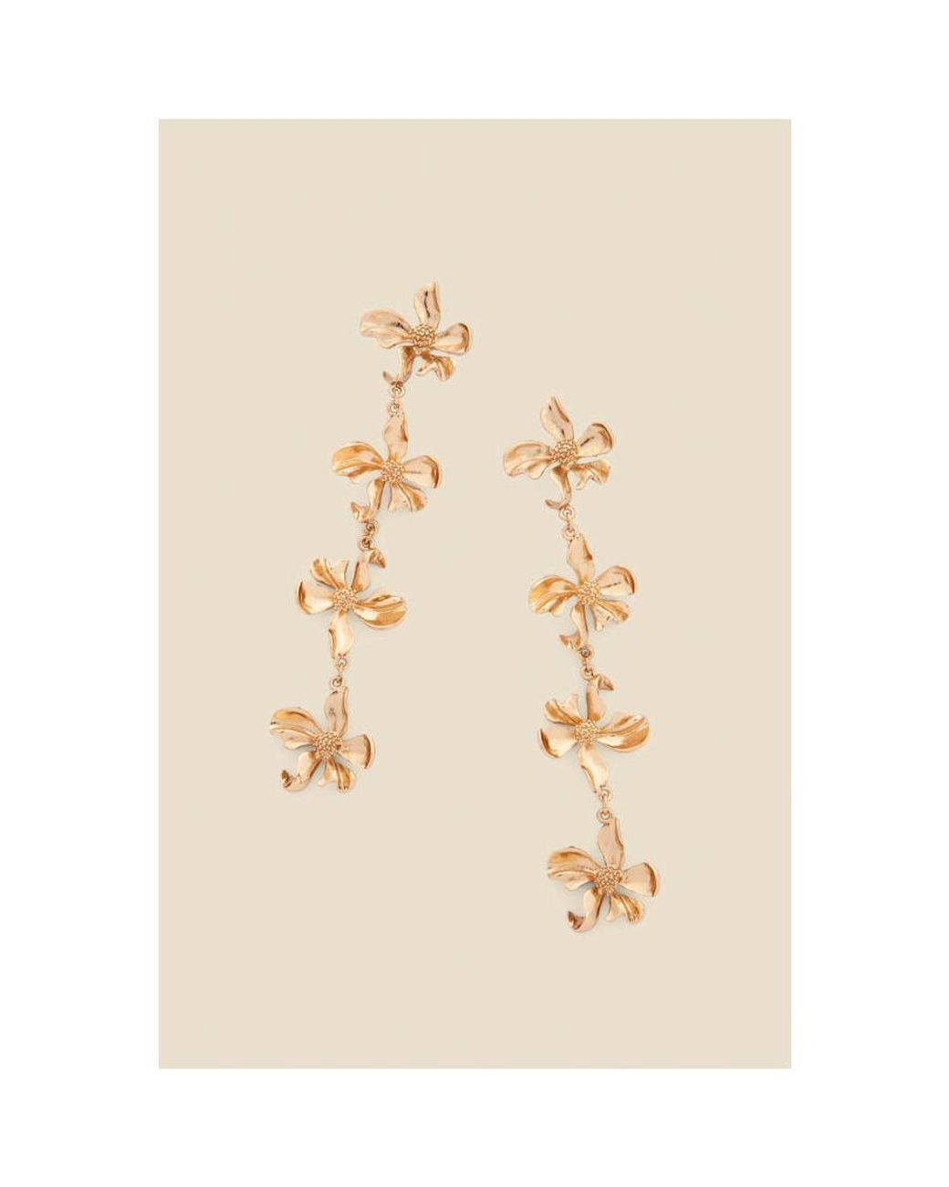 Sosandar Gray Flower Detail Drop Earrings