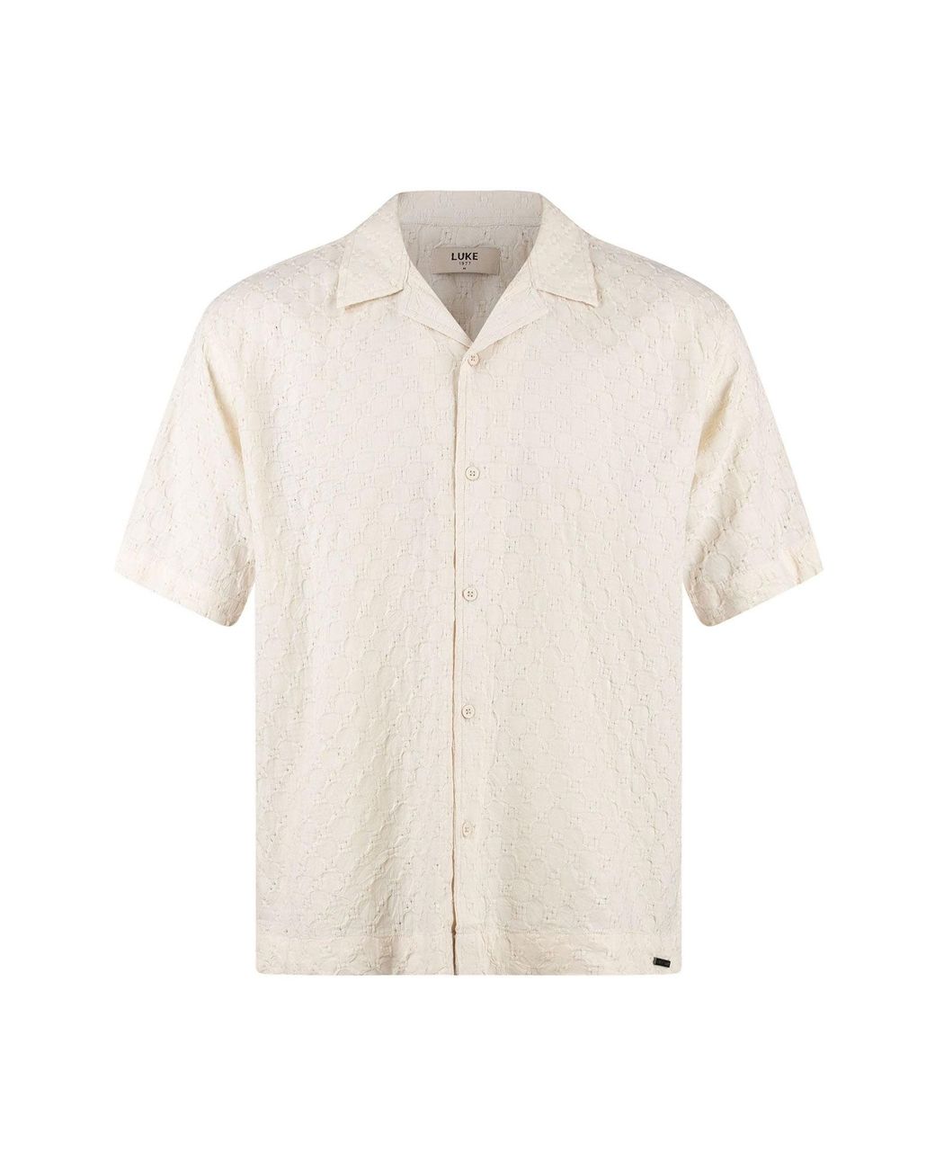 Luke 1977 White Rhodes Textured Shirt for men
