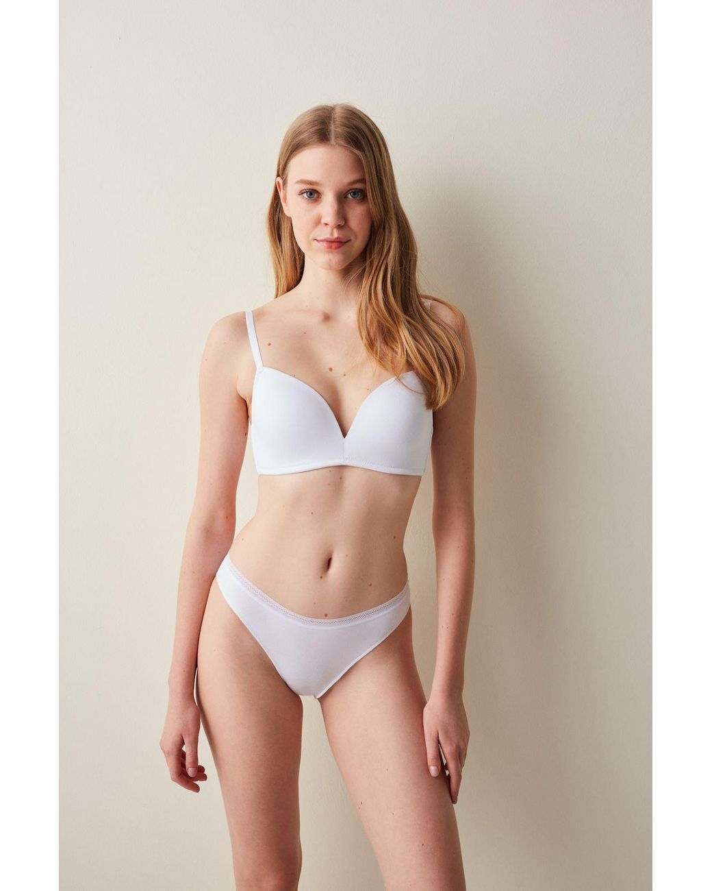 Penti White Mid-Waist Cotton Jersey Brief
