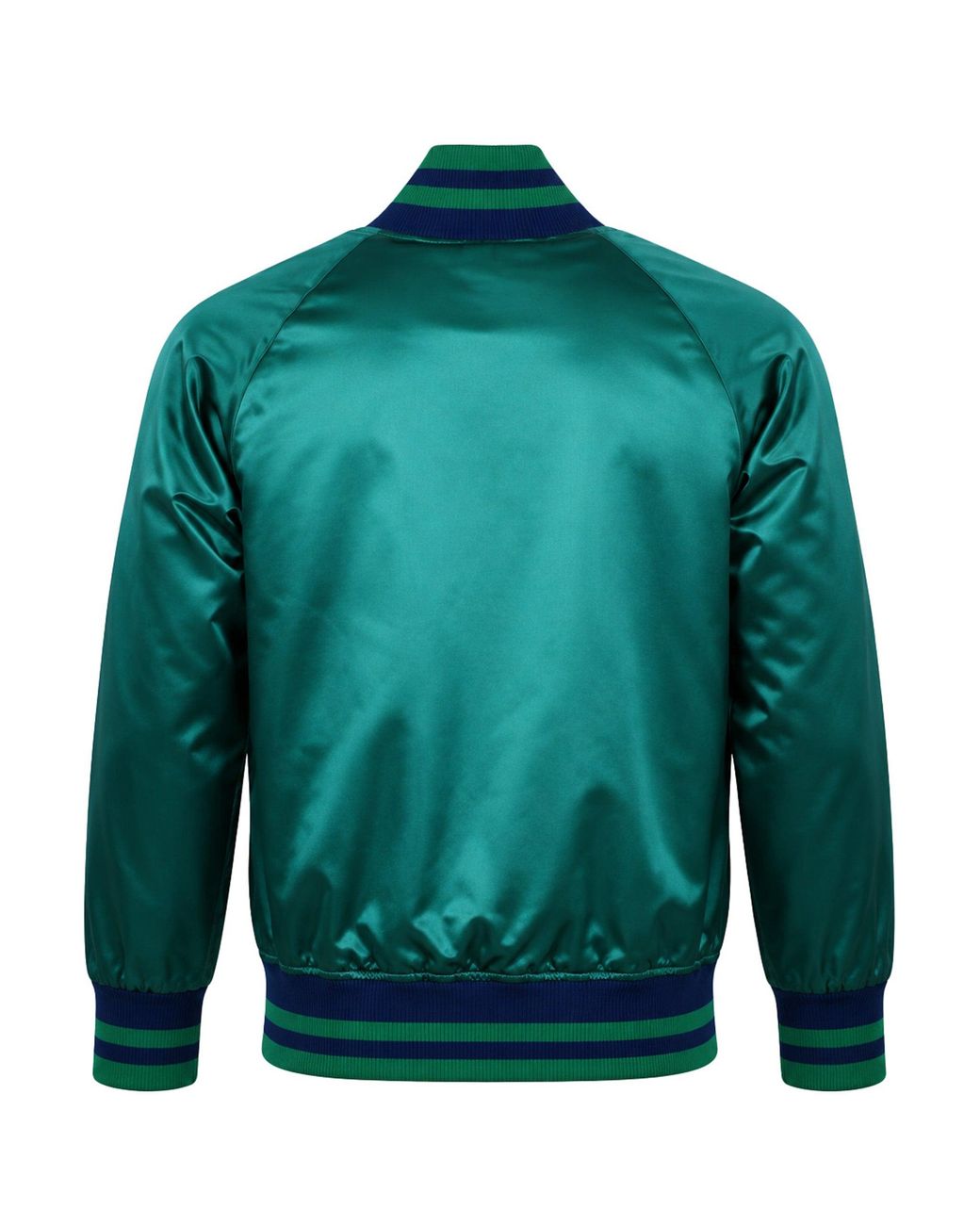 Mitchell & Ness Green Branded Satin Jacket for men