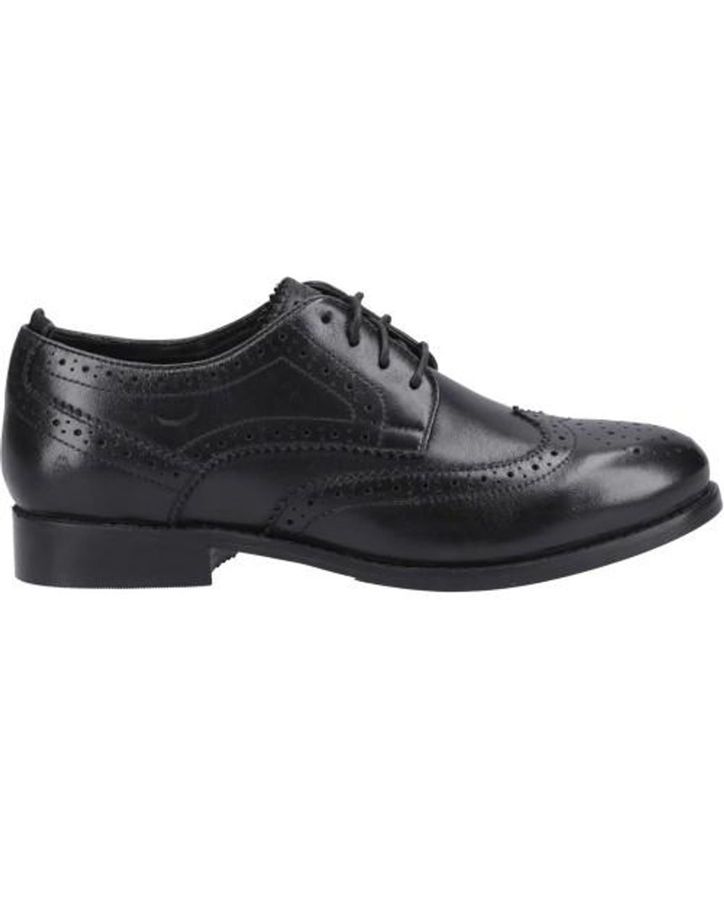 Hush Puppies Black Ladies Natalia Leather Brogues