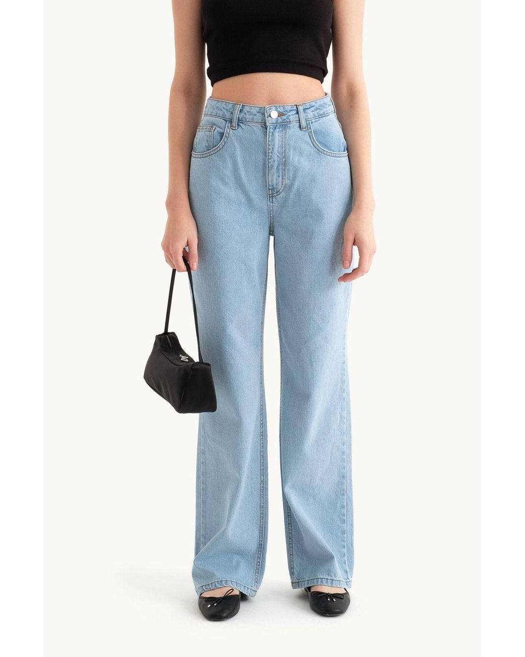 Hiccup Blue High-Waist Straight-Leg Jeans
