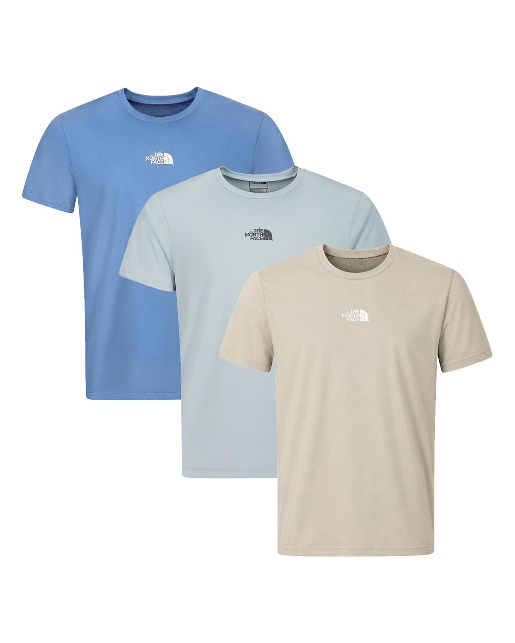 The North Face Blue 3 Pack Centre Logo T-Shirt for men