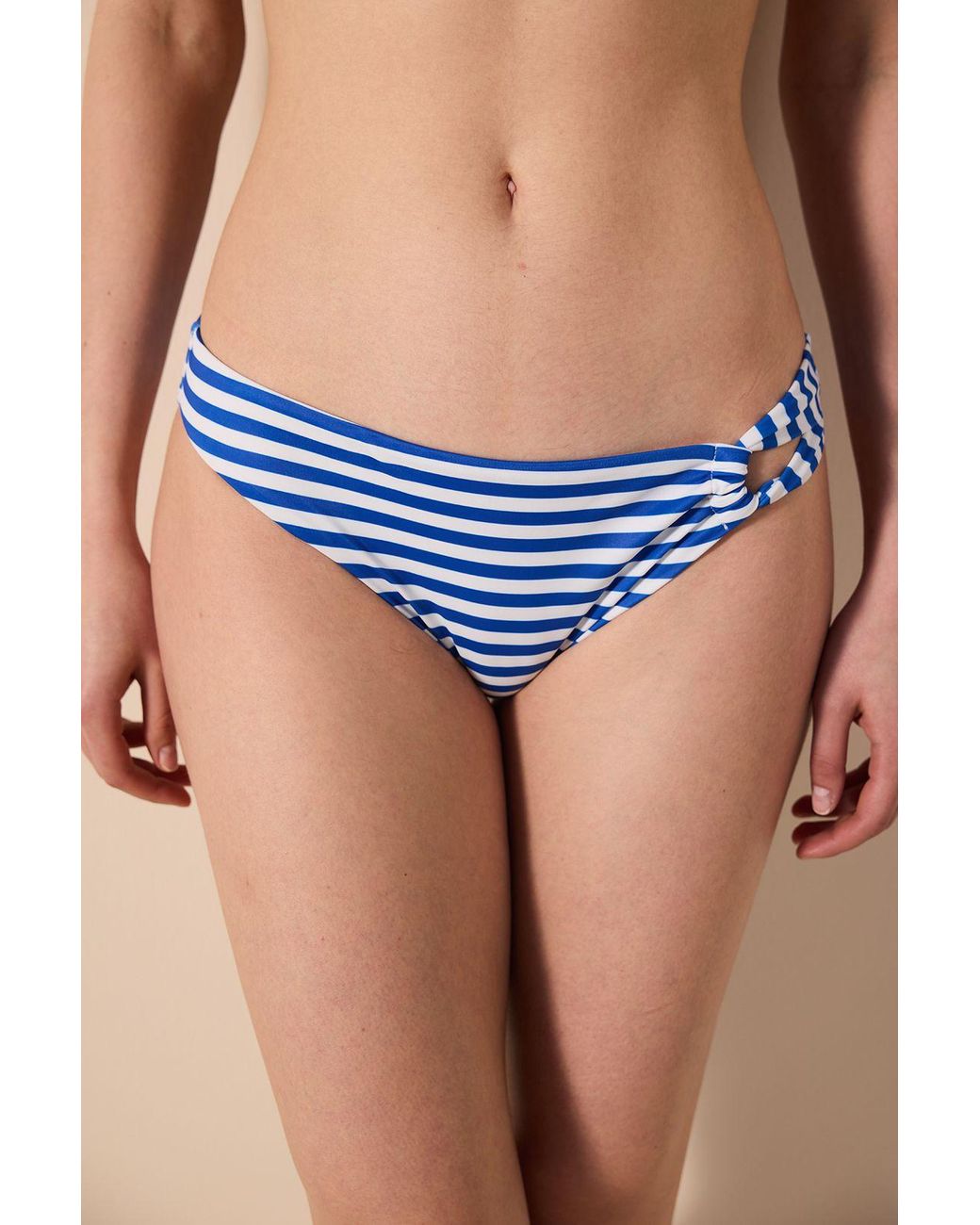 Penti Blue Striped Mid-Waist Hipster Bikini Bottoms