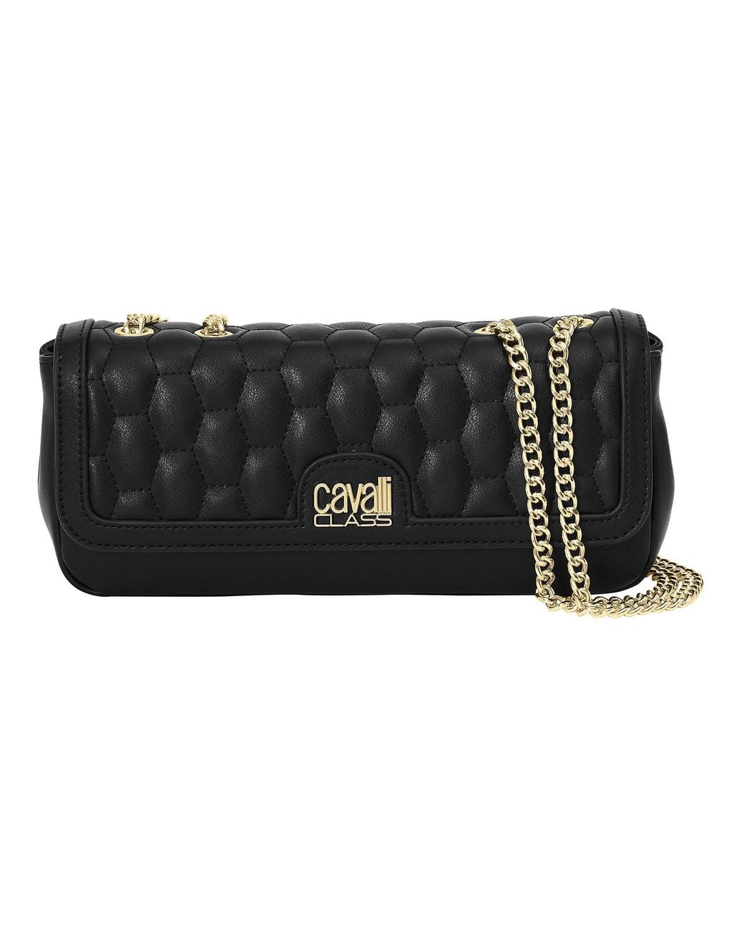 Roberto Cavalli Black Shoulder Bag With Chain Strap Cchb0248