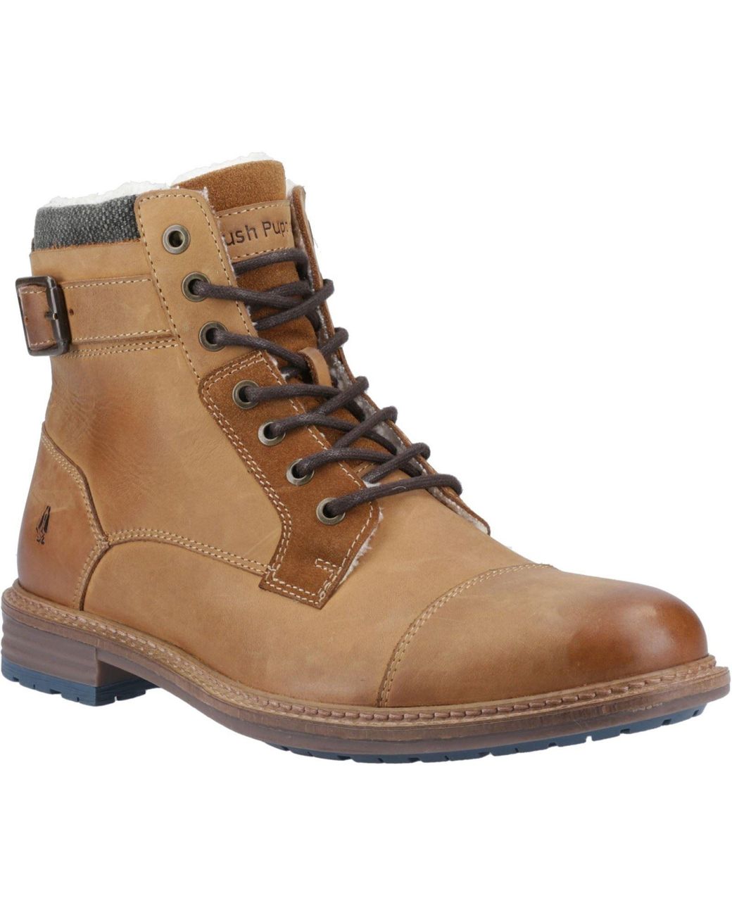 Hush Puppies Brown Jordan Leather Ankle Boots for men