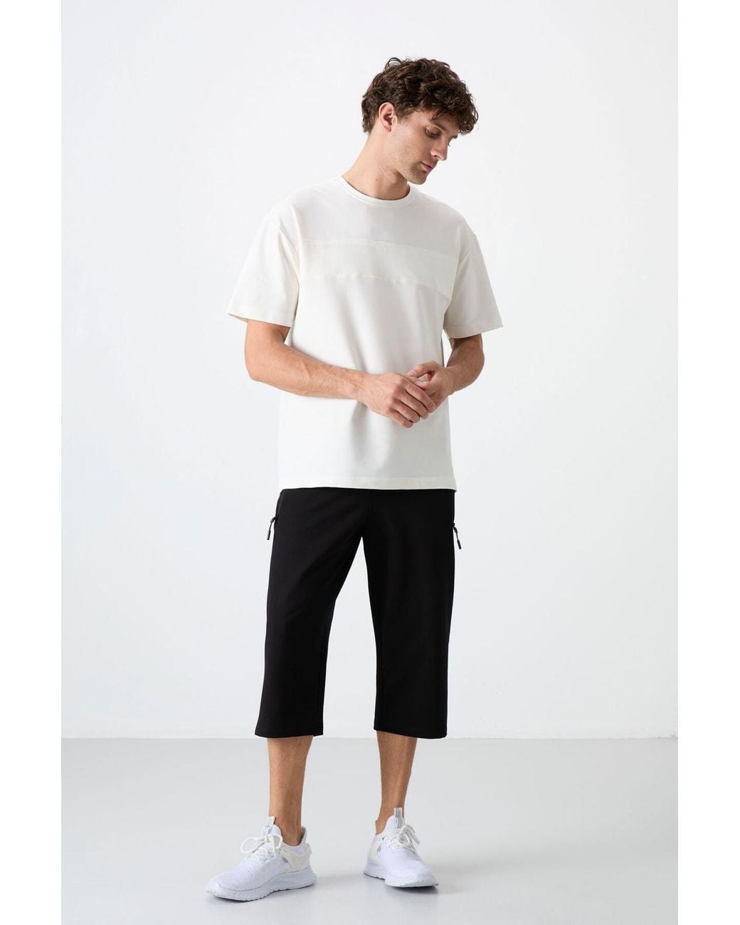 TOMMY LIFE Black Capri Cycling Shorts for men