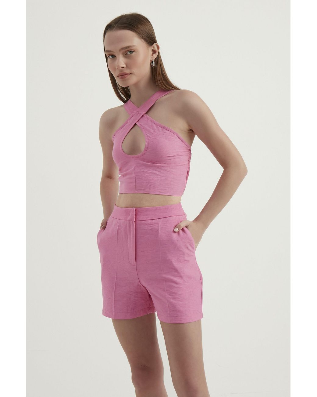 Hiccup Pink High Waist Shorts
