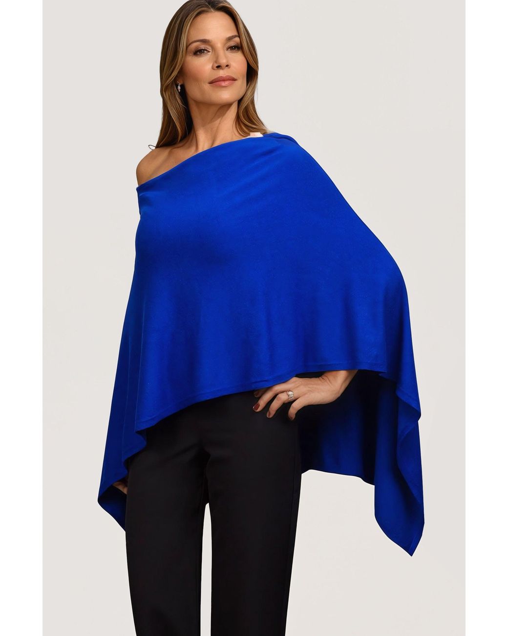 Betty Barclay Blue Fine Knit Poncho