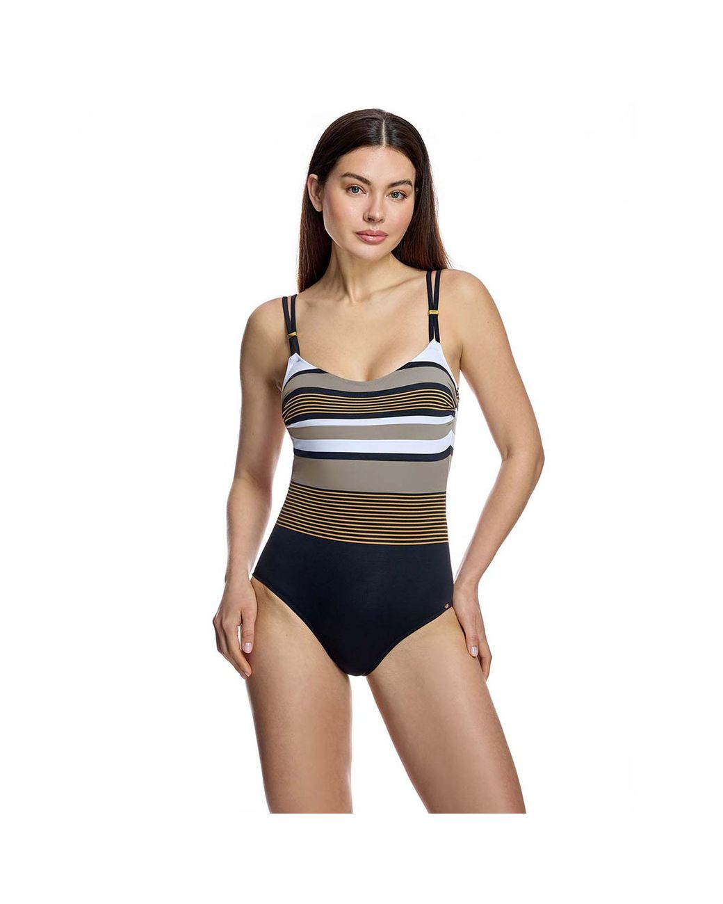 Ory Blue Swimsuit Round Neck Bathing Suit W261981