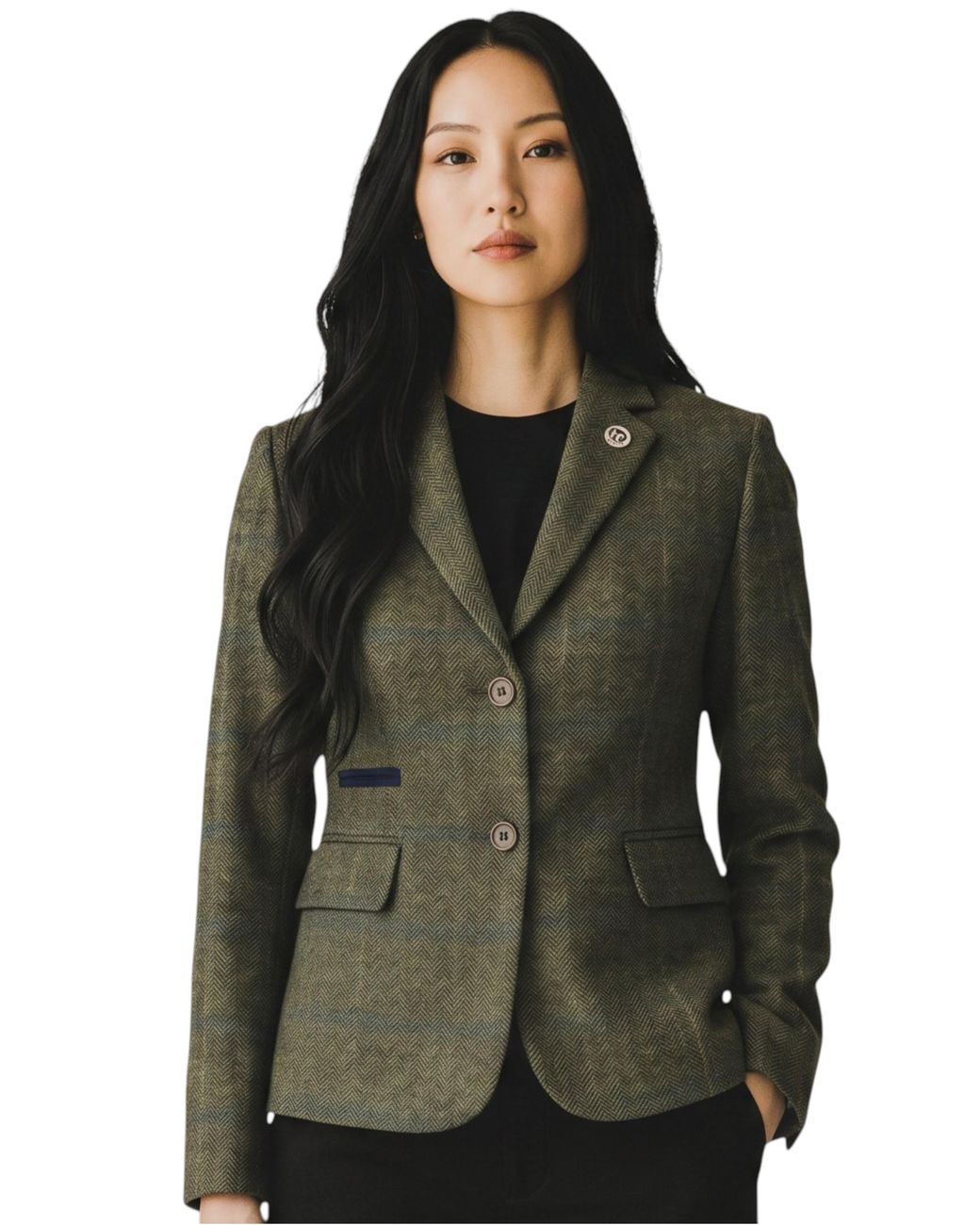 TruClothing Green Tailored Check Tweed Blazer Formal Jacket