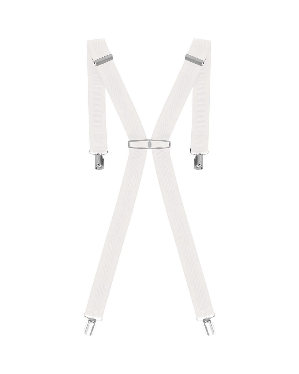 Enzo White Elasticated Braces for men