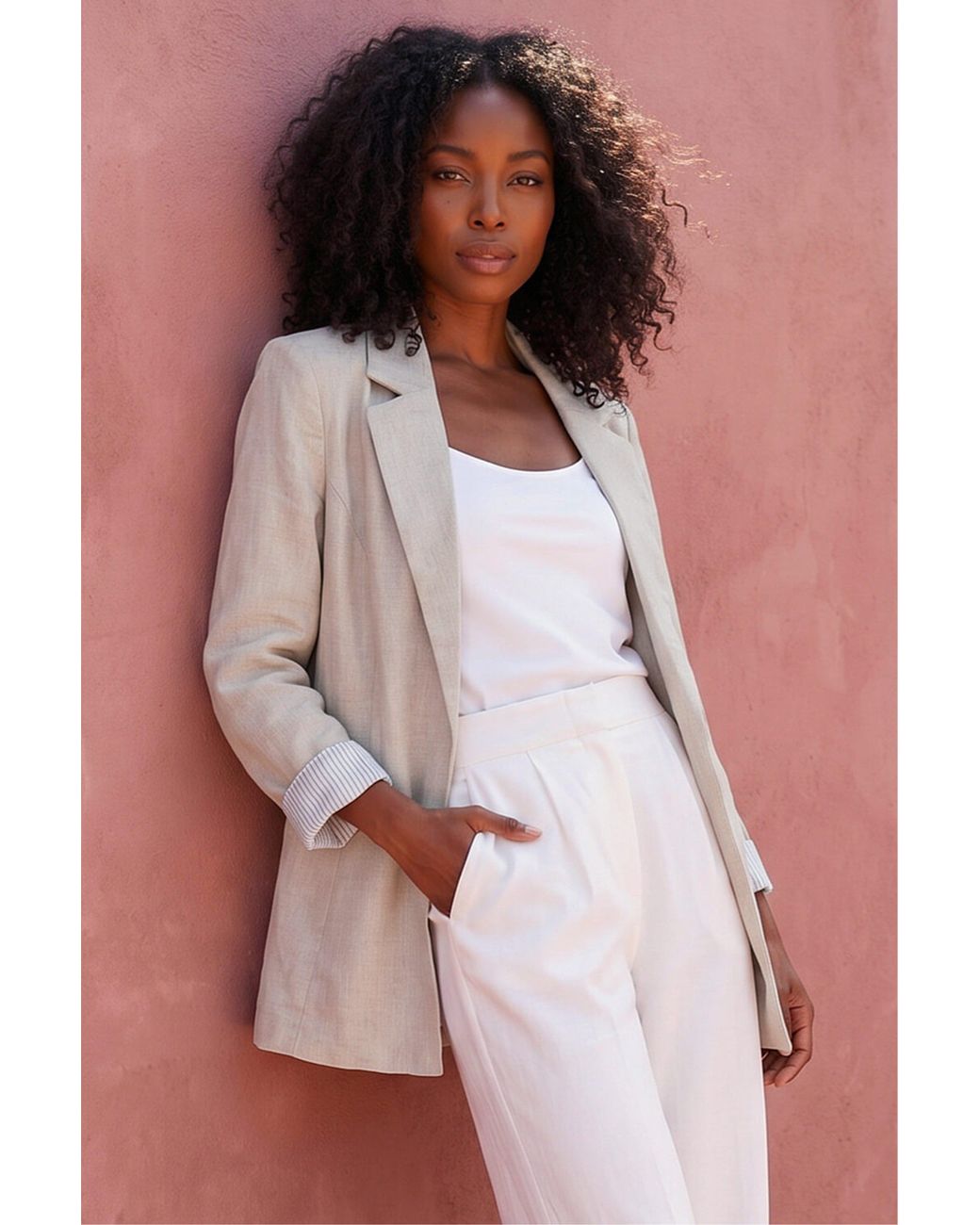 Roman Natural Textured Light Weight Blazer