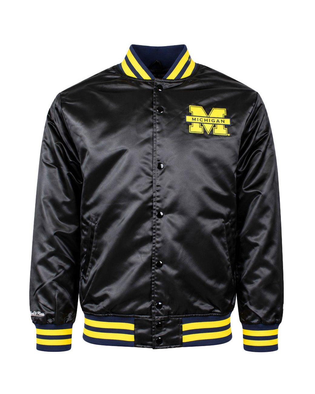 Mitchell & Ness Black Ncaa University Of Michigan Wolverines Jacket for men
