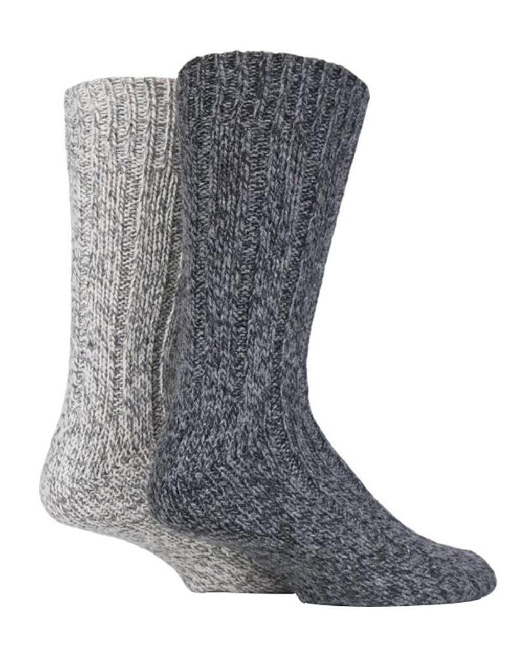 Sock Snob Gray 2 Pairs Ladies Thick Heavy Winter Warm Wool Hiking Boot Socks