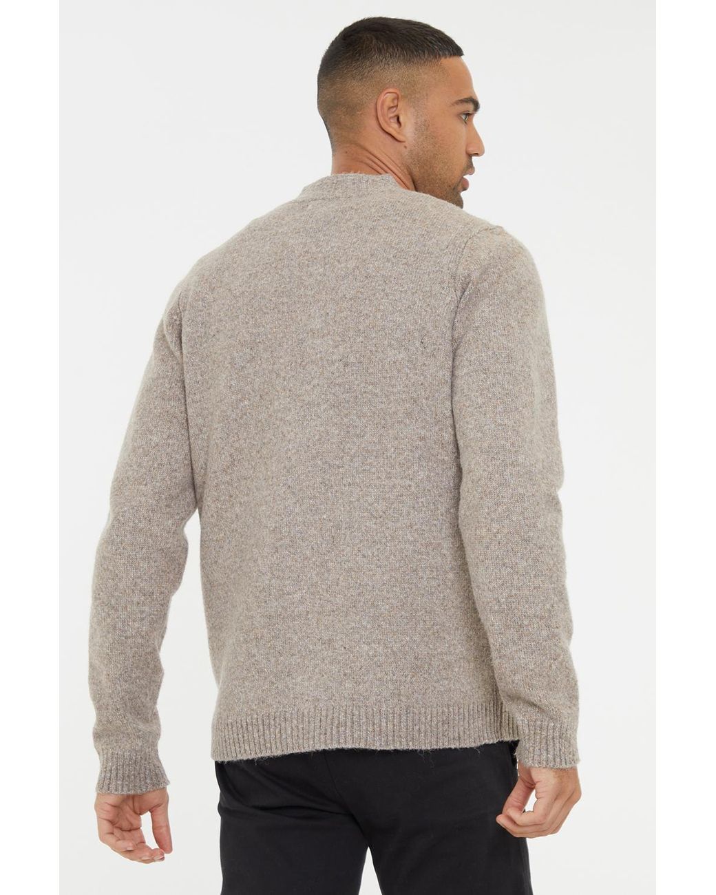 Threadbare Gray Knitted Button Up Cardigan for men