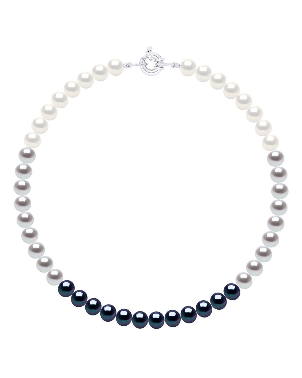Ateliers Saint Germain Blue Necklace Of Real Cultured Freshwater Pearls And Round 8-9 Mm