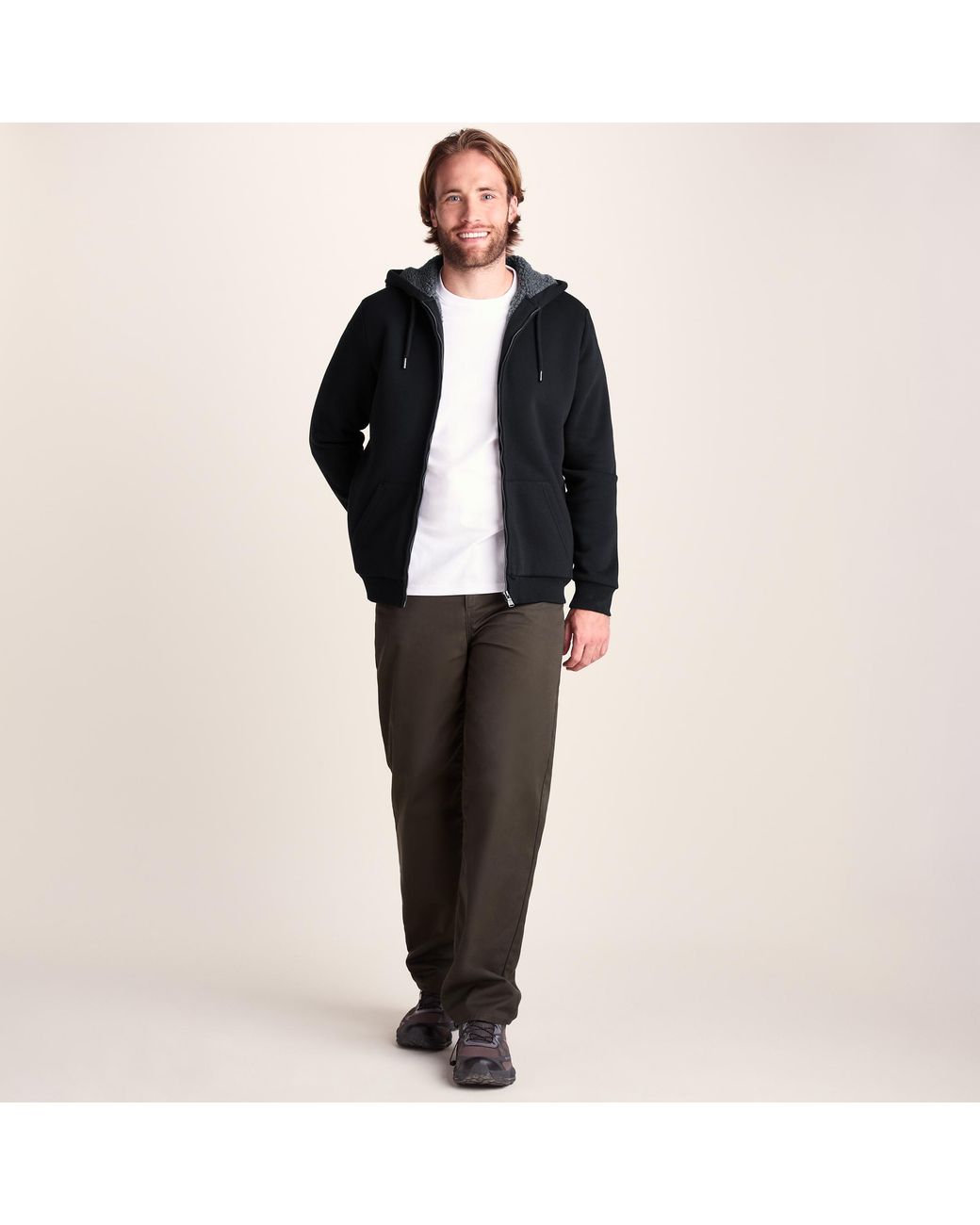 TOG24 Black Ramsey Supersoft Sherpa Lined Zip Hoodie for men